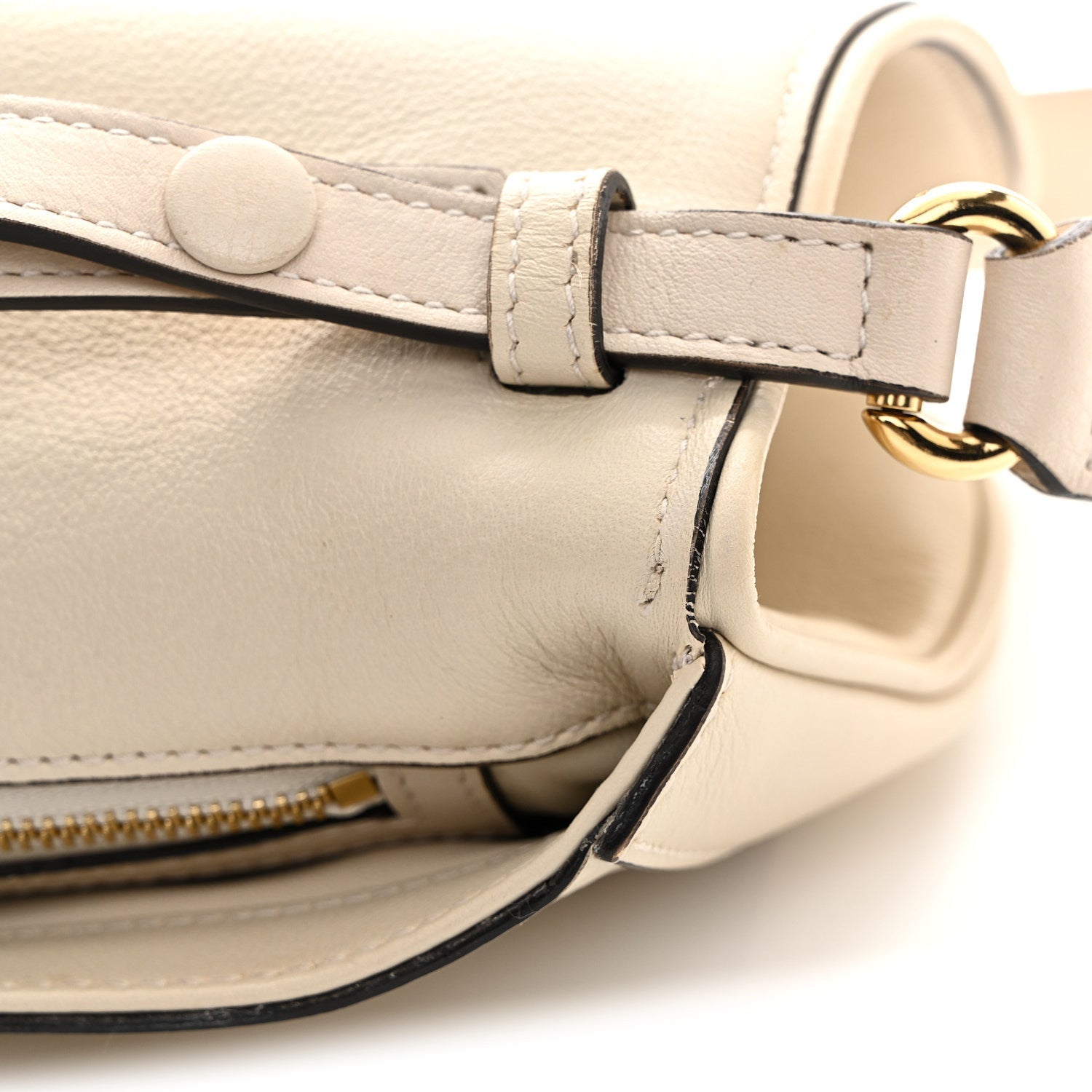Roxy Calfskin Blondie Chain Shoulder Flap Bag Mystic White