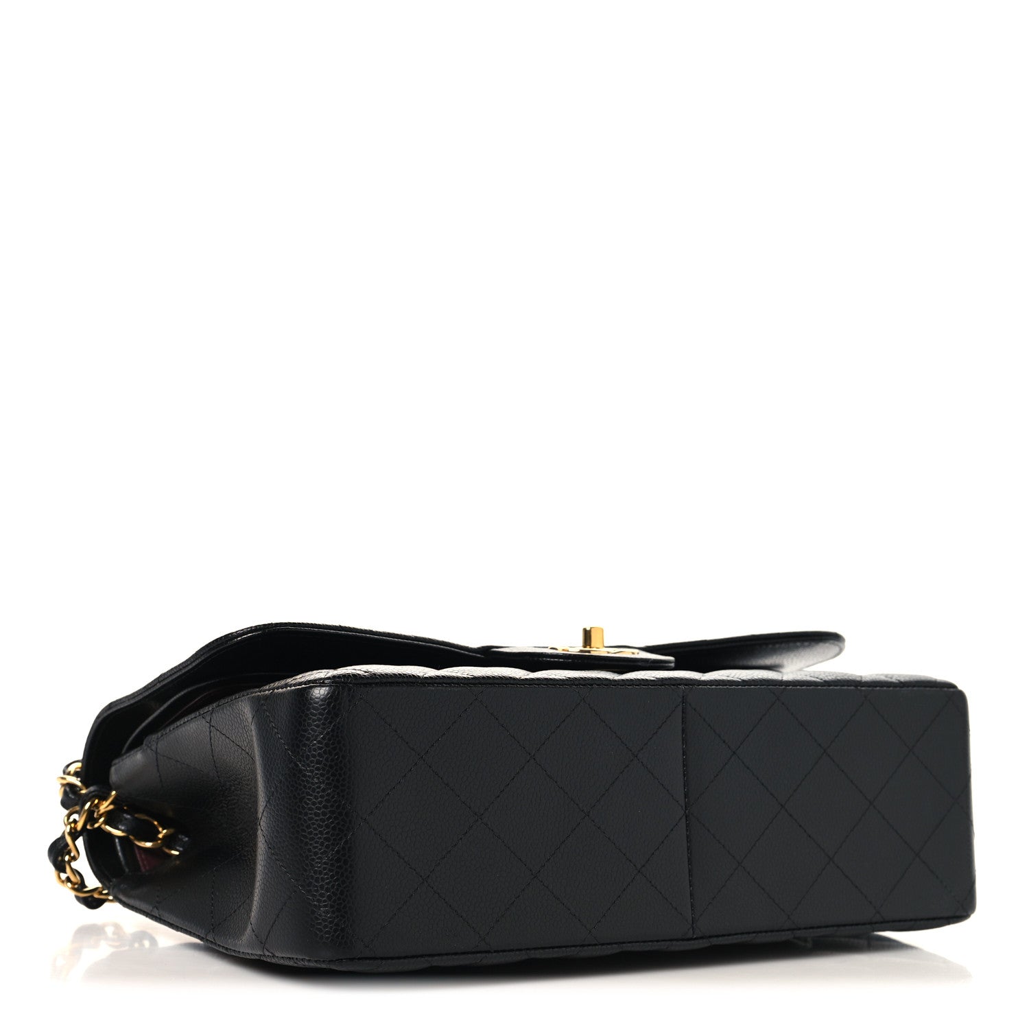 Caviar Quilted Jumbo Double Flap Black