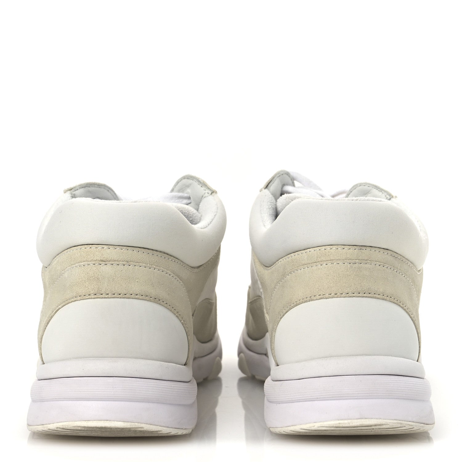 Suede Calfskin Fabric CC Sneakers 39.5 White