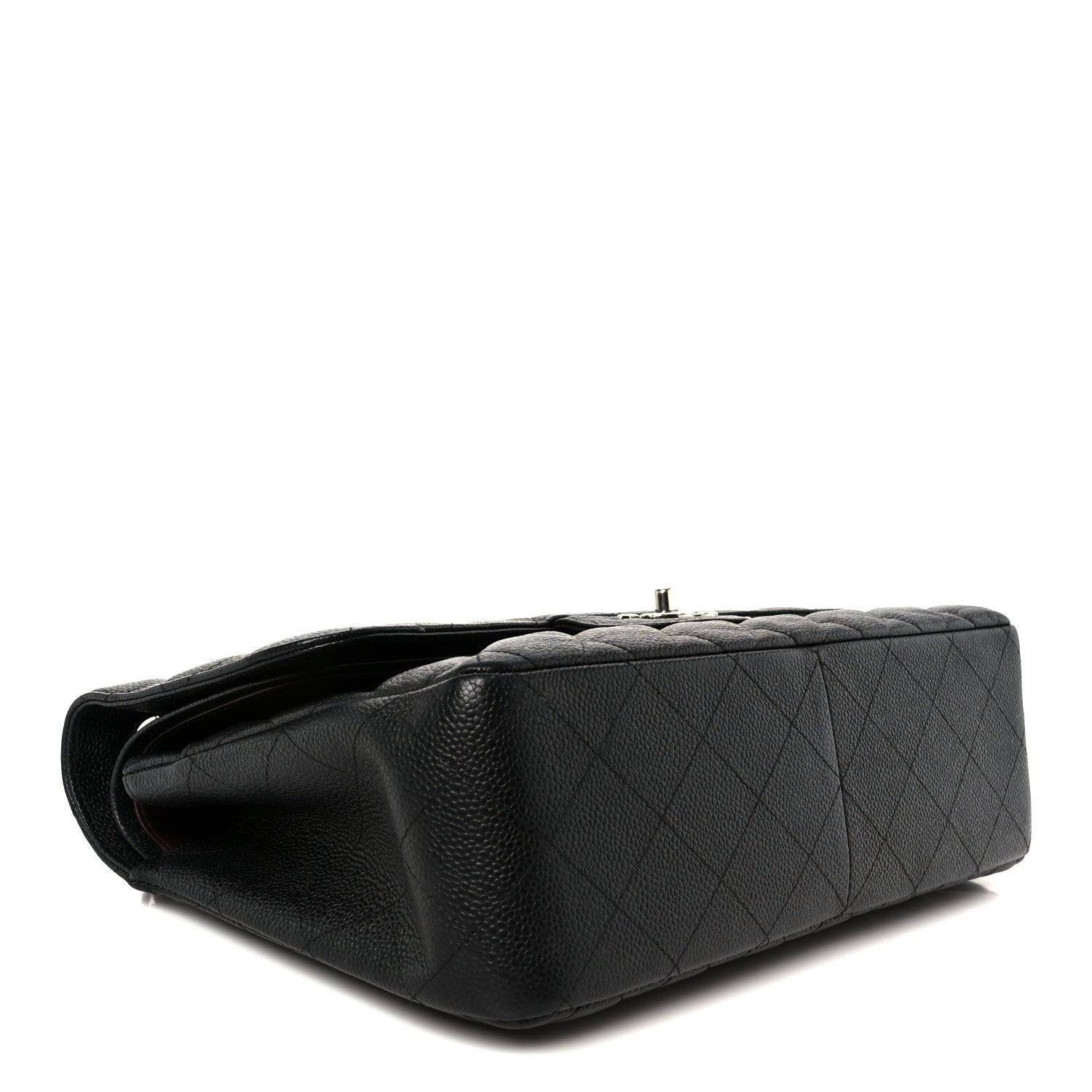 Caviar Quilted Jumbo Double Flap Black