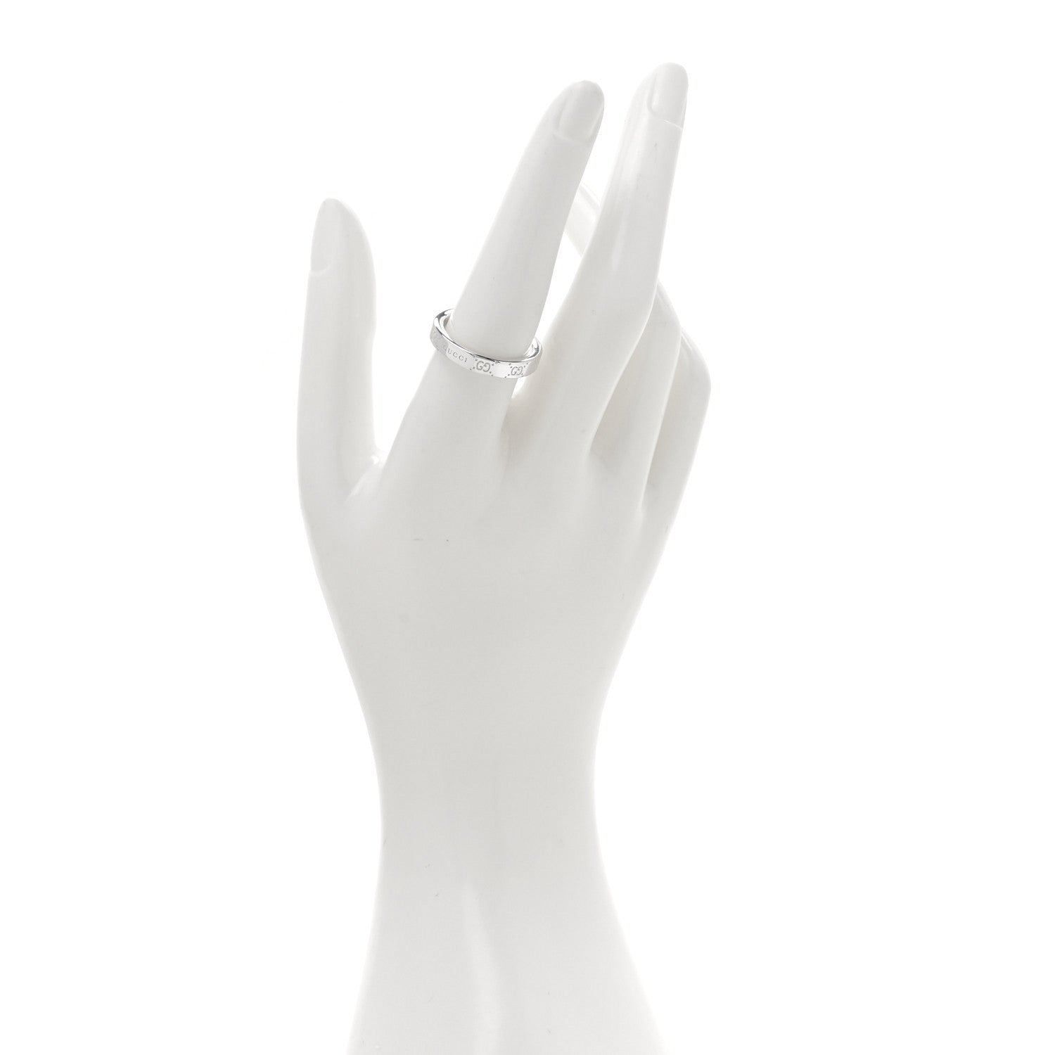 Sterling Silver Signature GG Narrow Band Ring 58 8.25