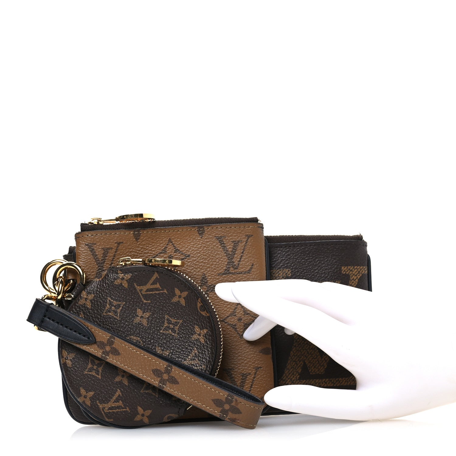 Reverse Monogram Giant Trio Pouch