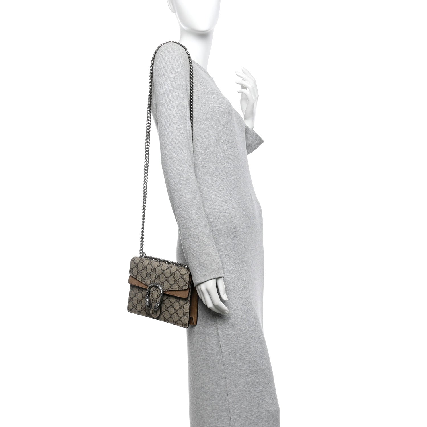 GG Supreme Monogram Mini Dionysus Shoulder Bag Taupe