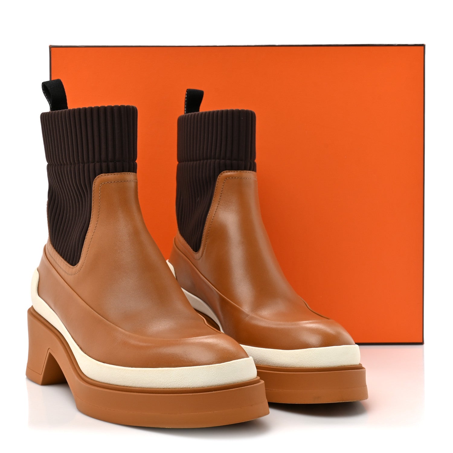 Veau Toile Technique Vadrouille Chelsea Boots 36 36 Terre De Sienne
