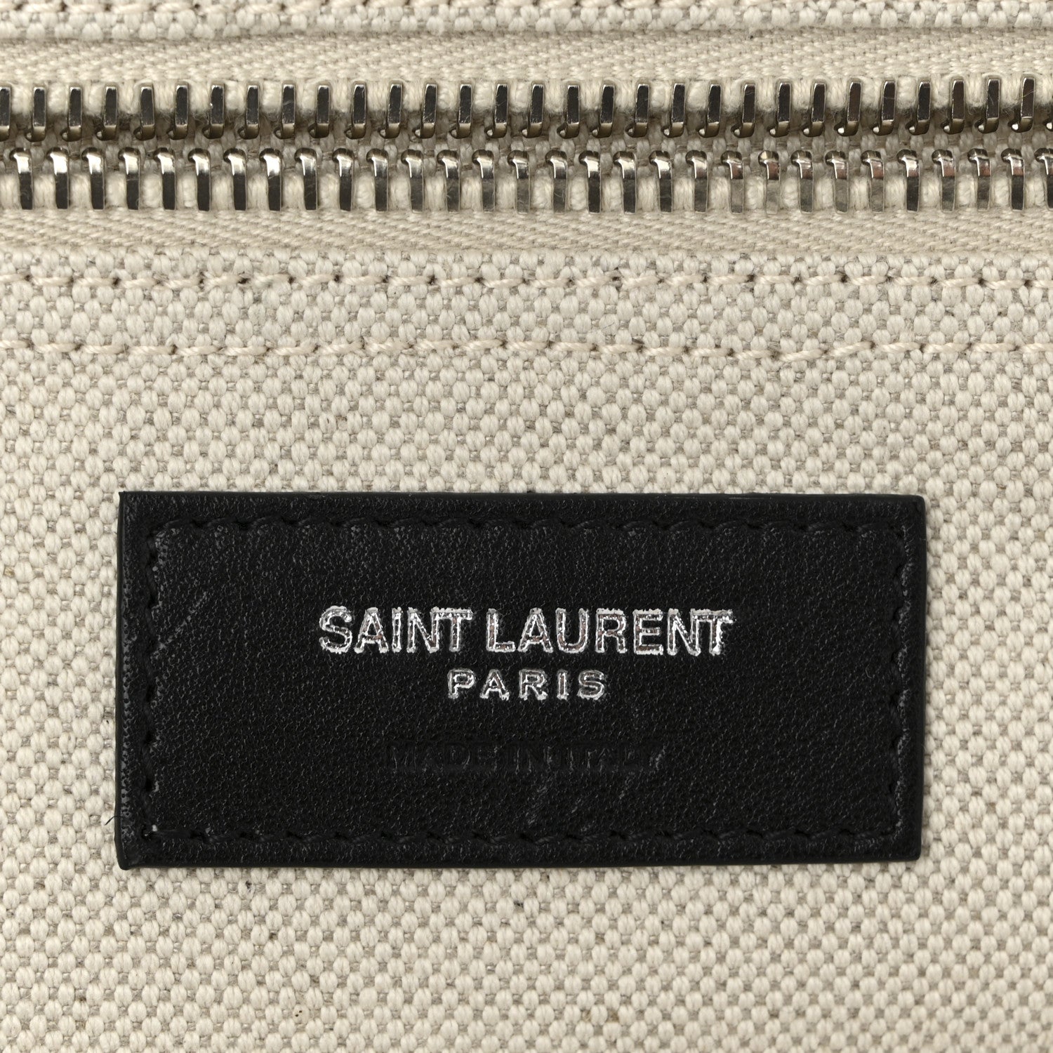 Linen Calfskin Rive Gauche Maxi Tote  Grege et Noir