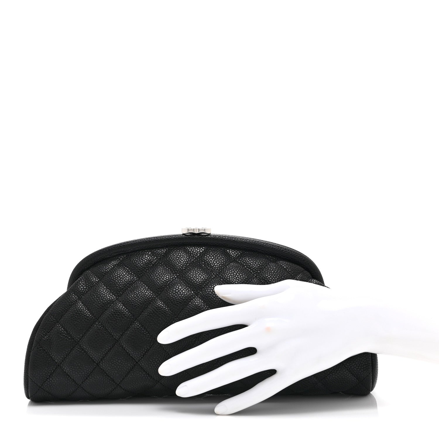 Caviar Quilted Timeless Clutch Black