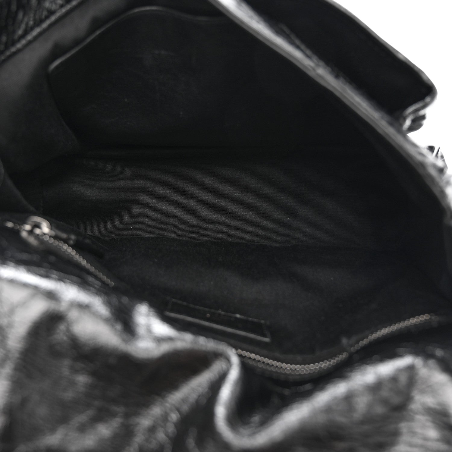 Crinkled Calfskin Matelasse Monogram Medium Niki Chain Satchel Black