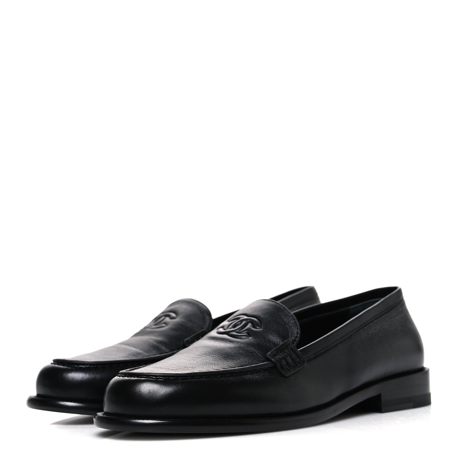 Lambskin CC Mocassin Loafers 38 Black