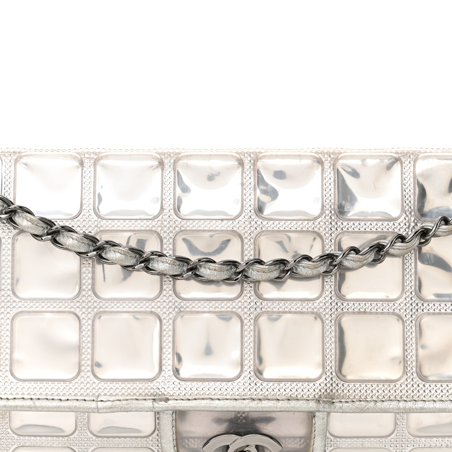 Vinyl Large Ice Cube Flap Silver