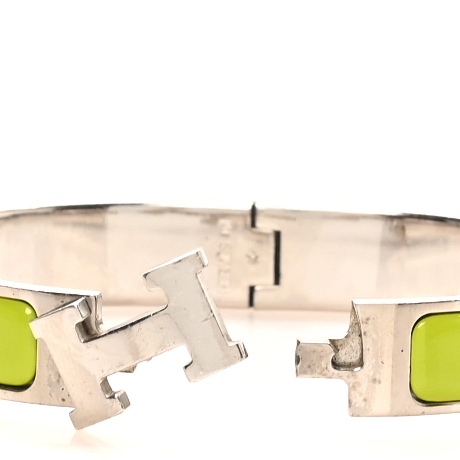 Enamel Narrow Clic Clac H Bracelet PM Vert Prairie