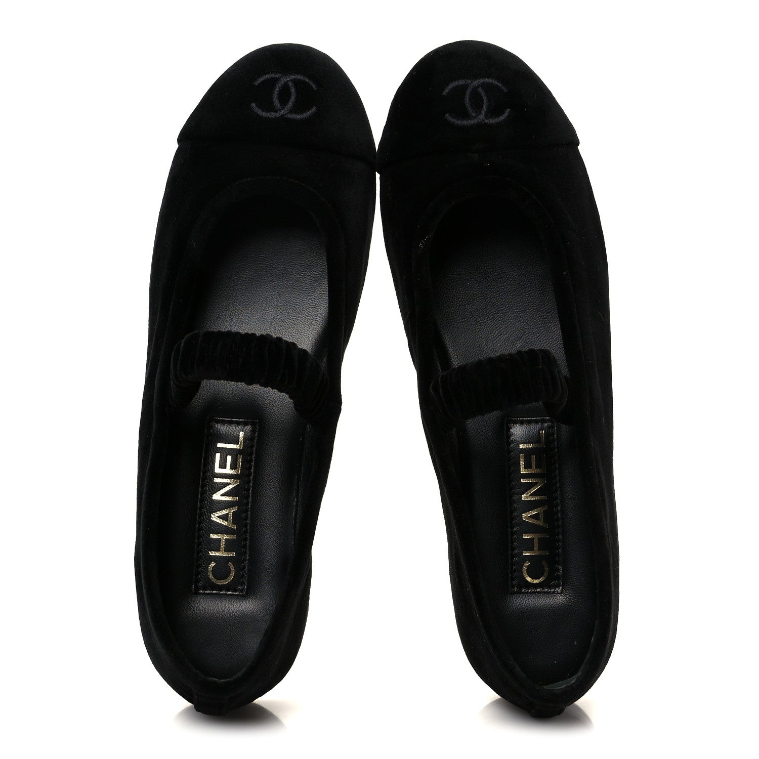 Velvet Mary Jane Flats 36 Black