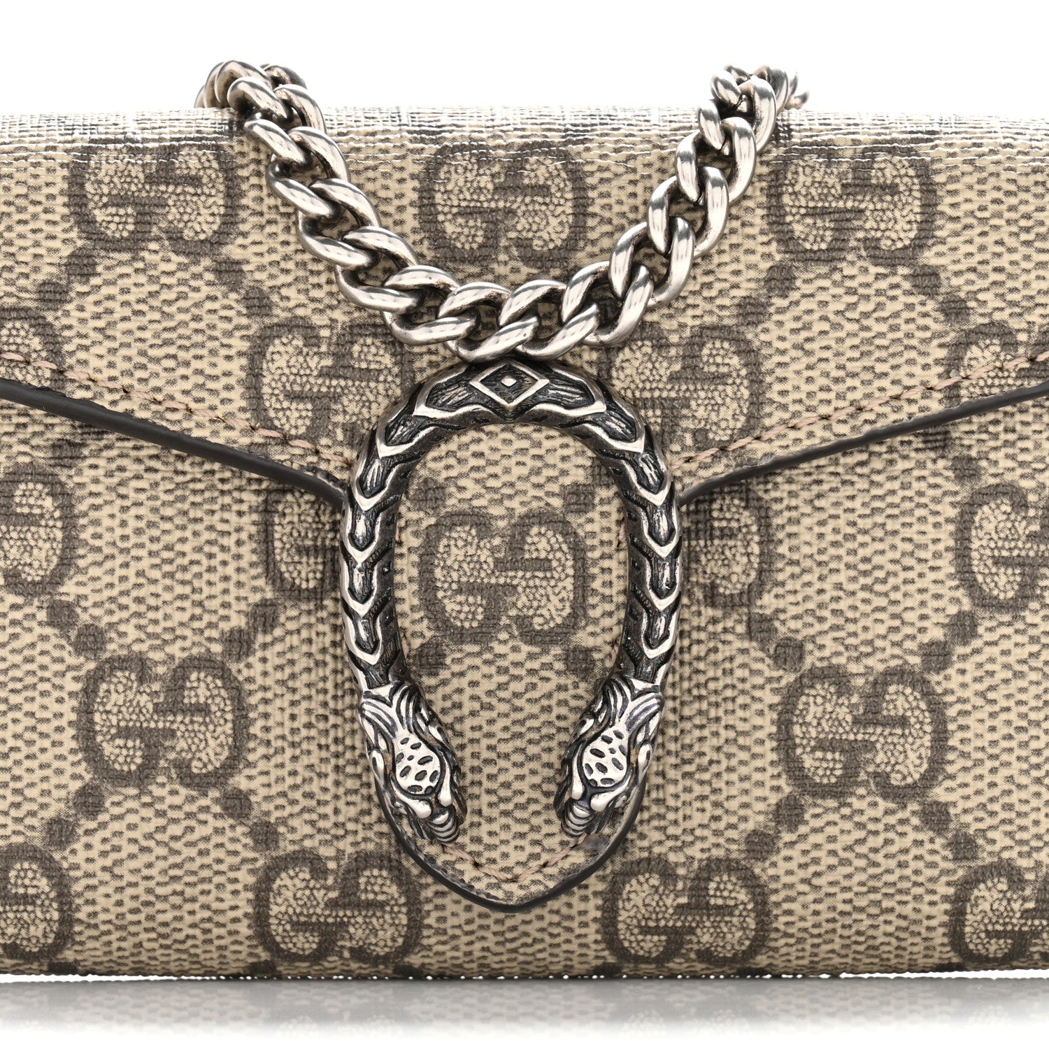 GG Supreme Monogram Dionysus Coin Purse Taupe