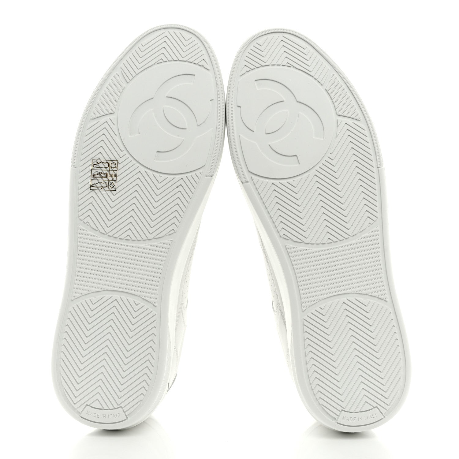 Calfskin Womens CC Sneakers 41 White