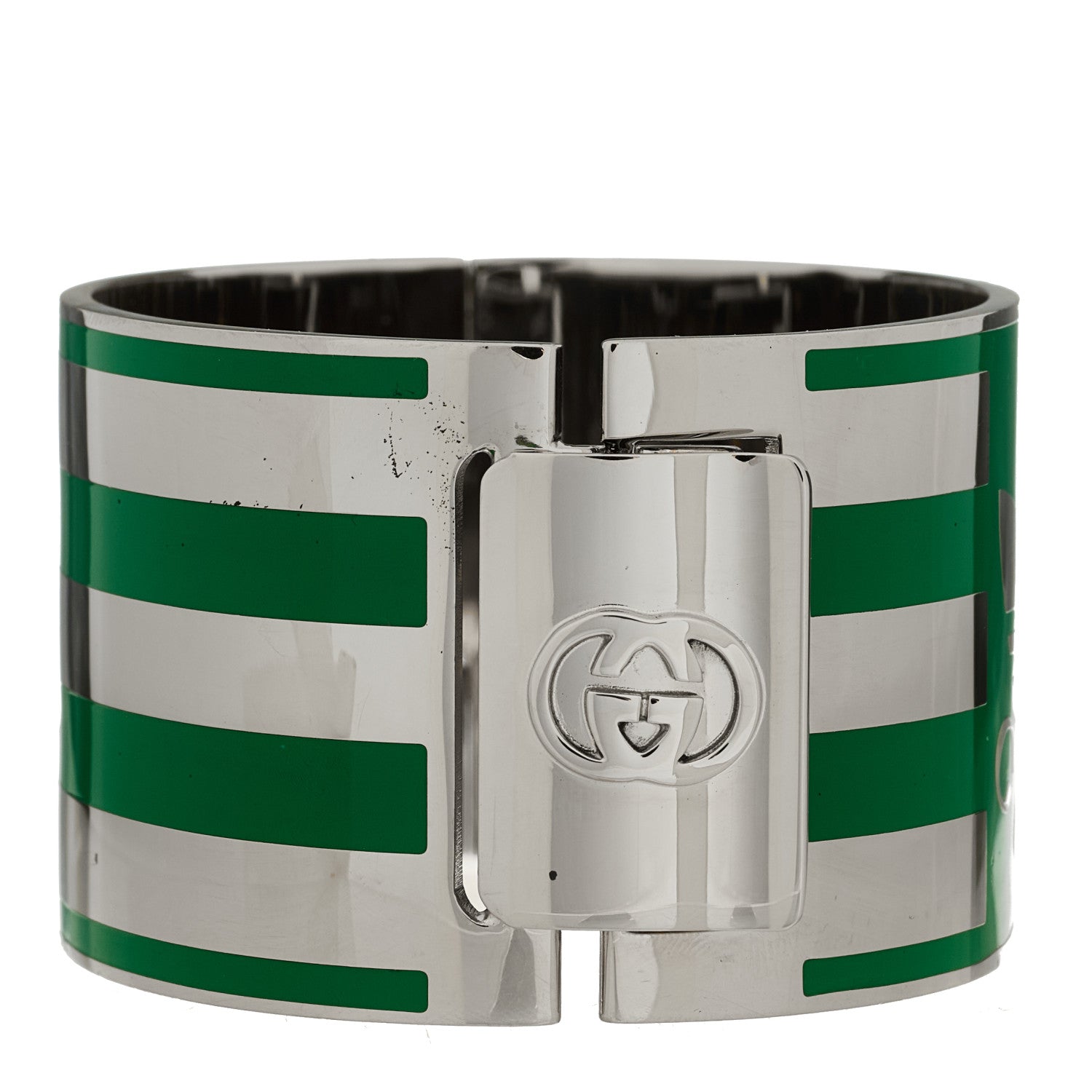 X ADIDAS Metal Enamel Cuff Bracelet S Silver Green