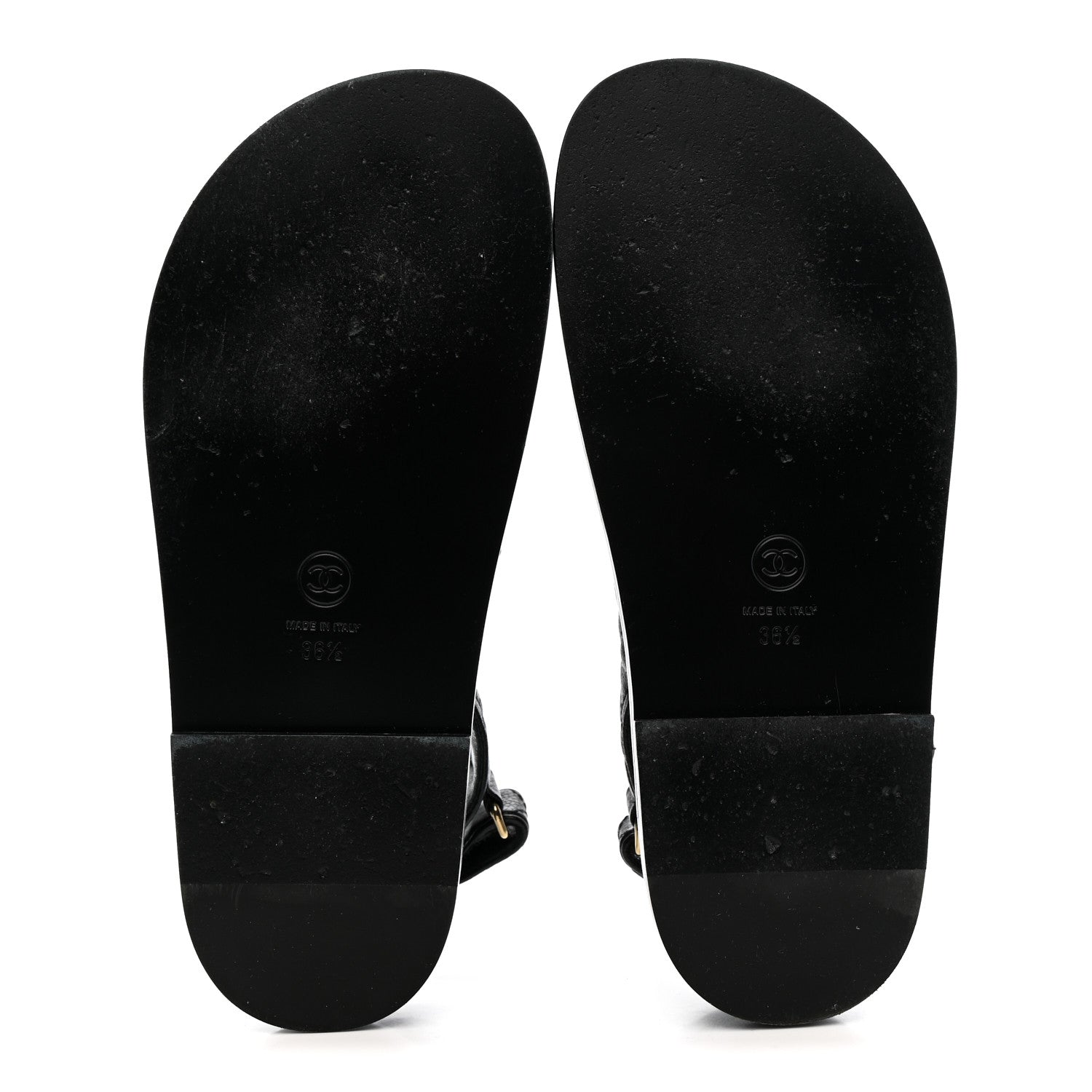 Grained Calfskin Velcro Dad Sandals 36.5 Black