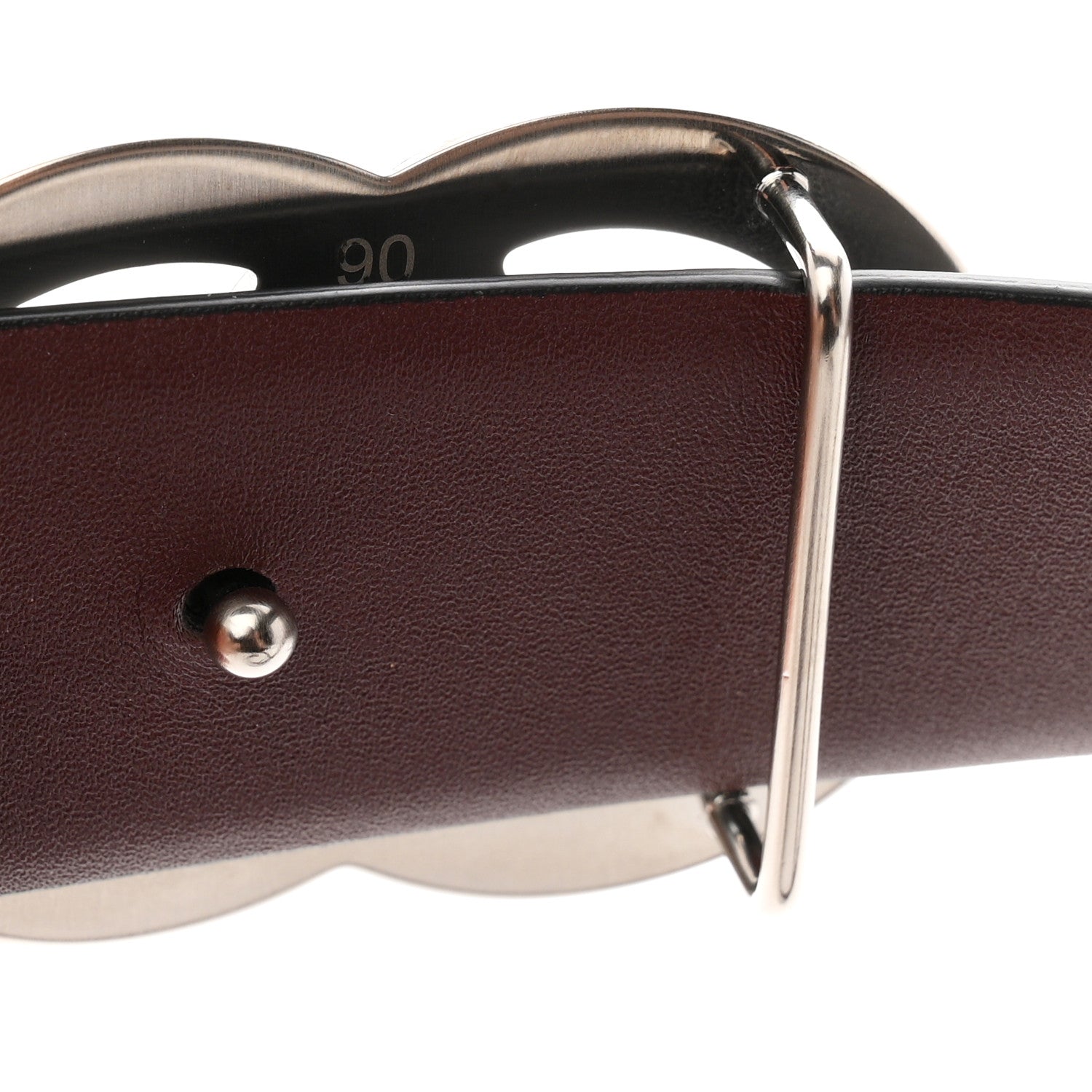 Calfskin CC Reversible 90 36 Belt Black Burgundy