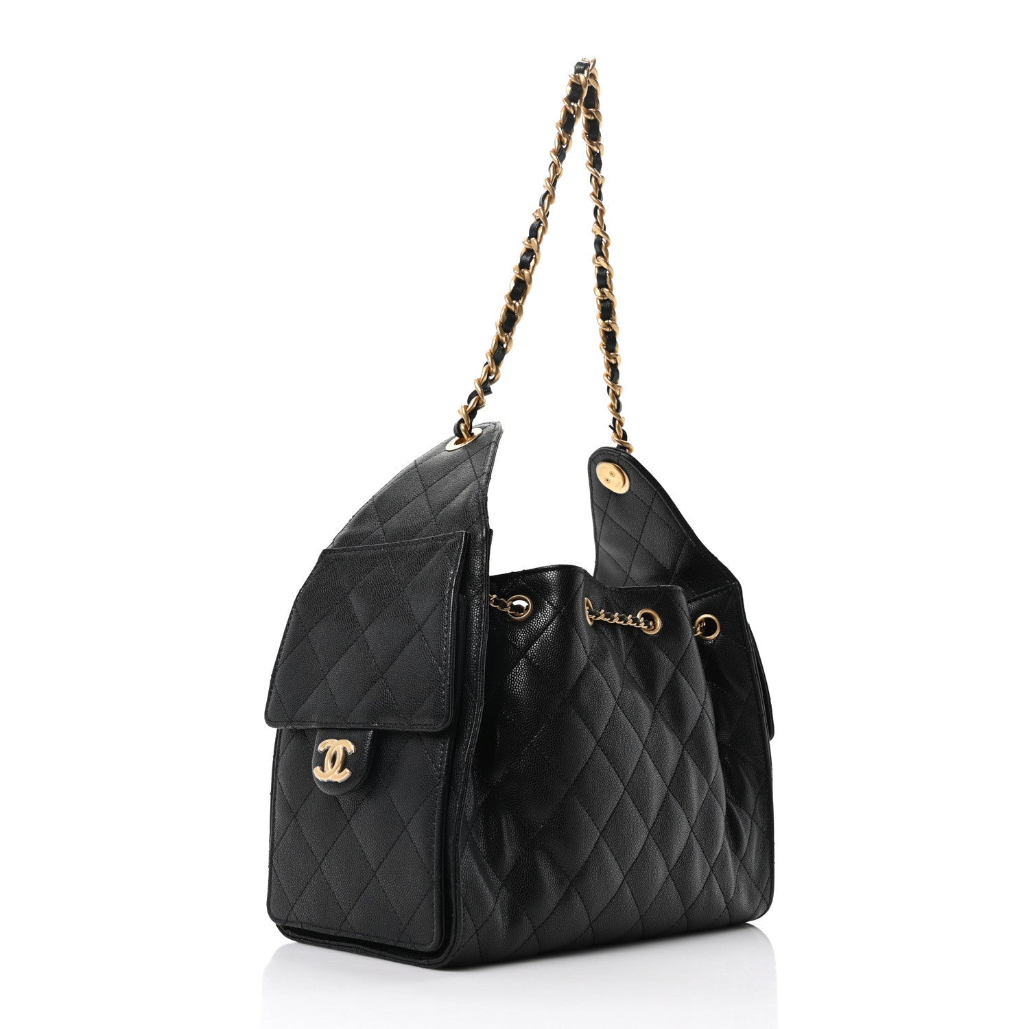 Caviar Quilted Small Chanel 25 Handbag Black