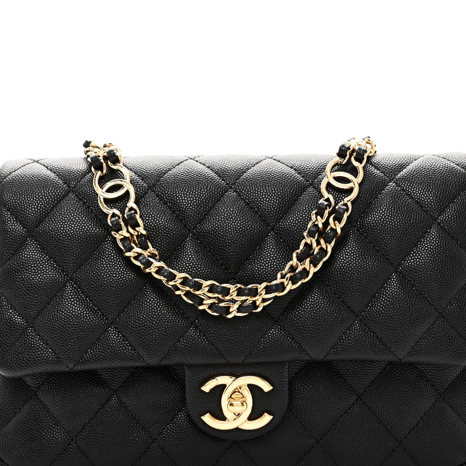 Caviar Quilted Small CC You Flap Black