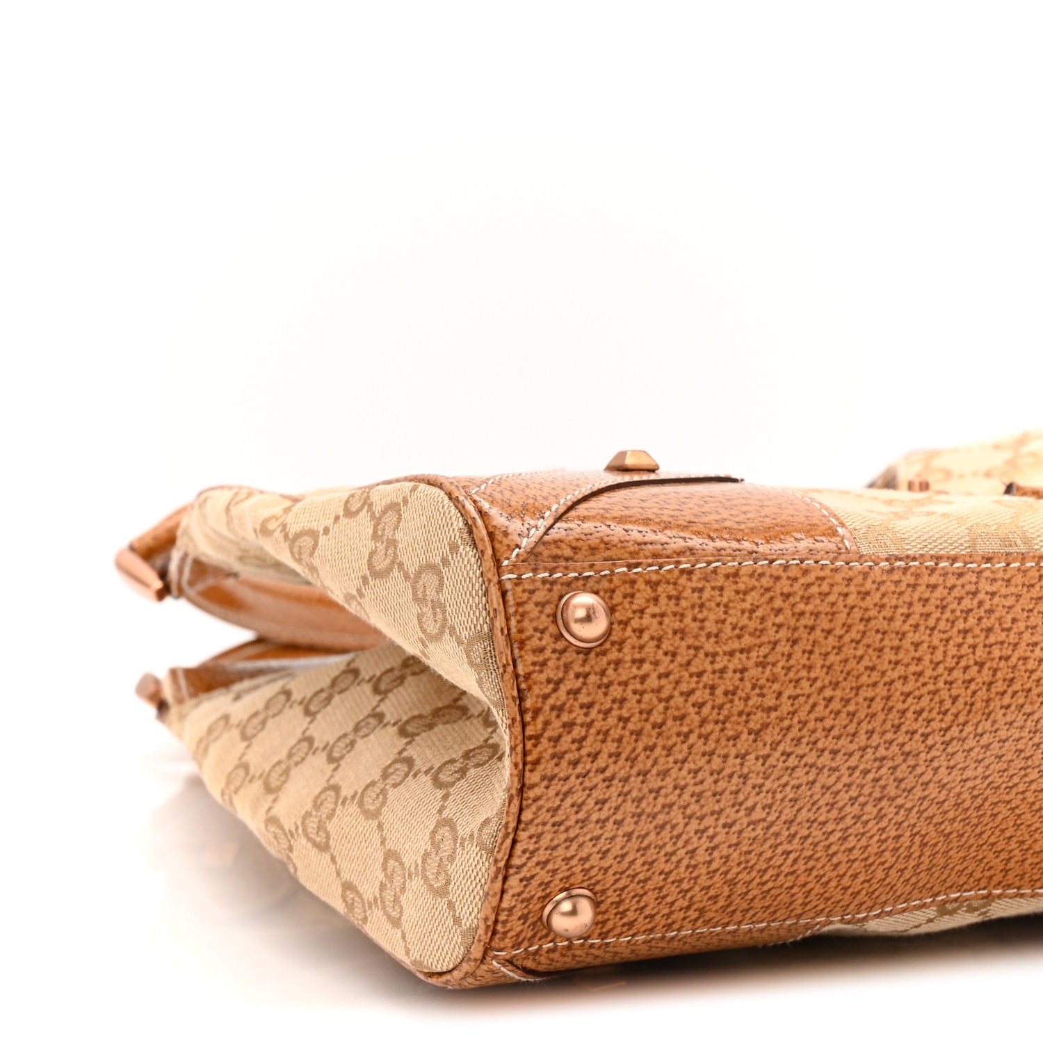 Monogram Calfskin Large Bardot Shoulder Bag Light Brown