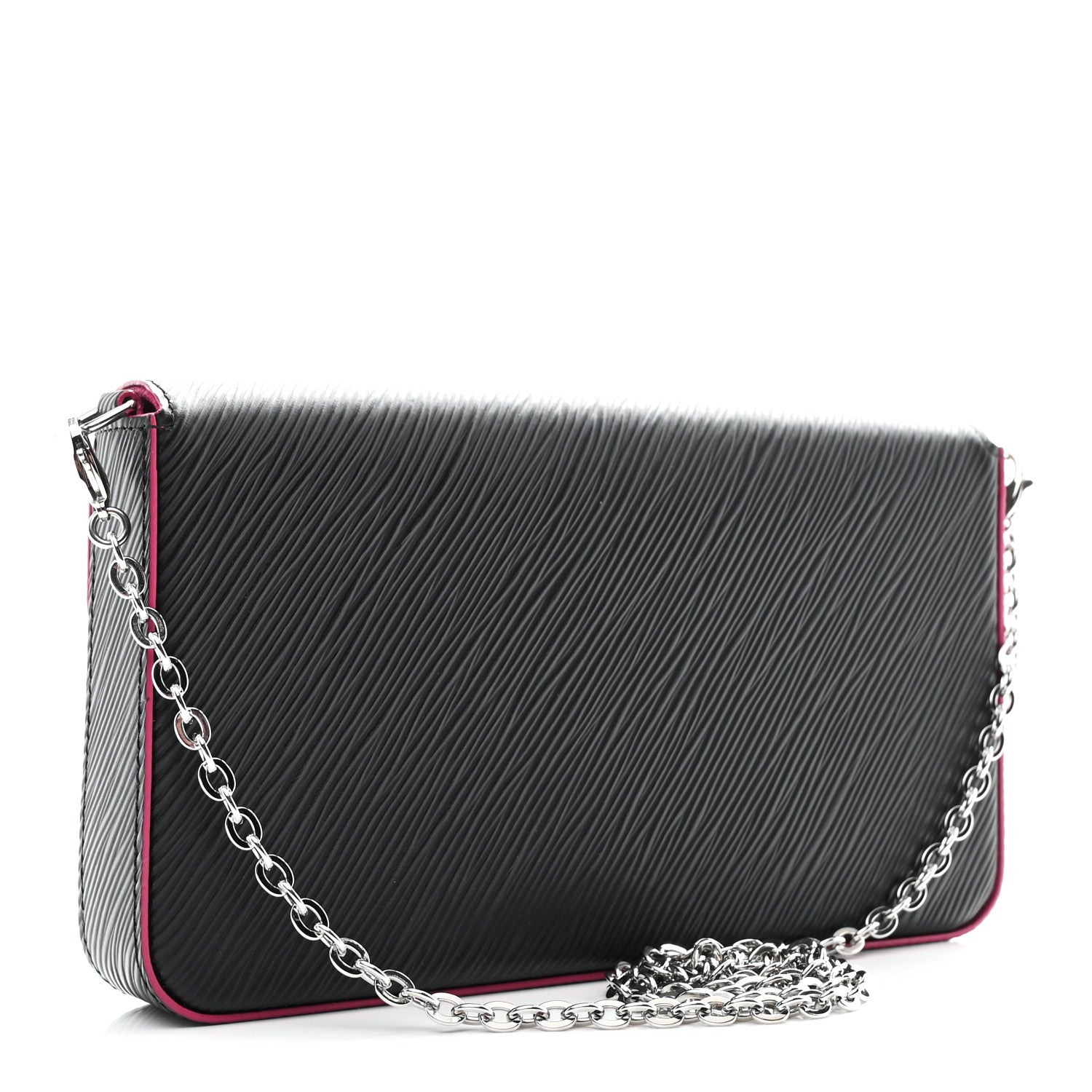 Epi Pochette Felicie Black Hot Pink