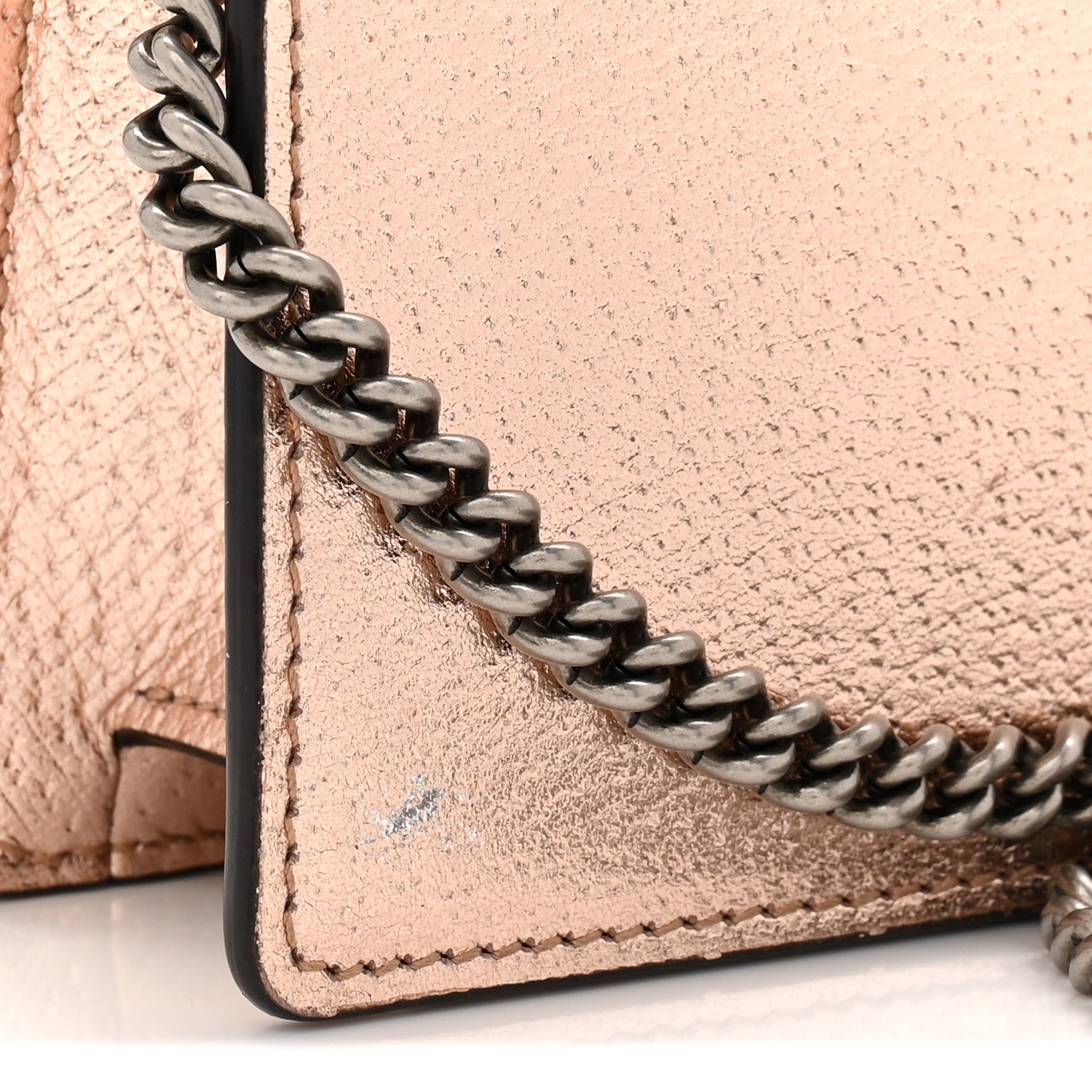 Metallic Calfskin Super Mini Dionysus Shoulder Bag Rose Gold