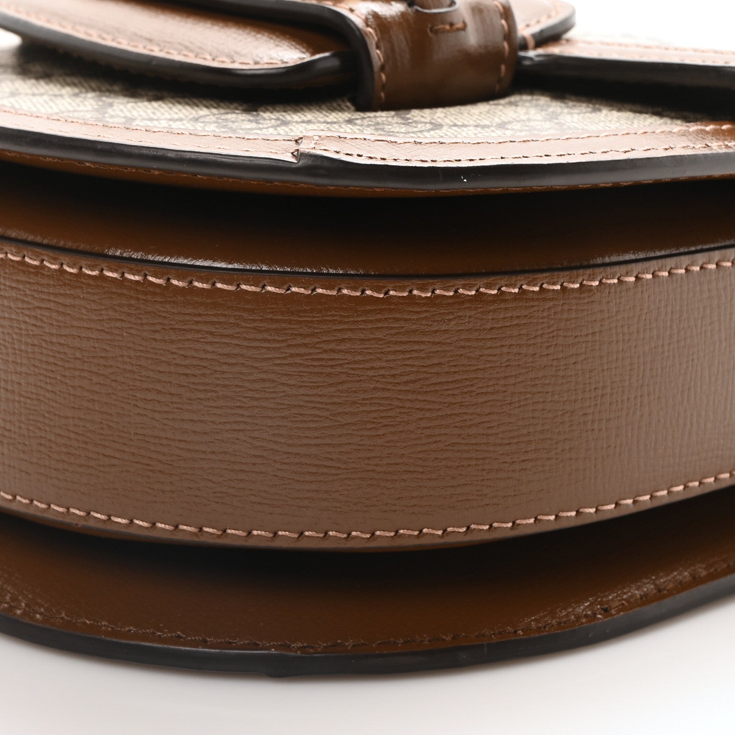 GG Supreme Monogram Mini Horsebit 1955 Rounded Shoulder Bag Beige Brown Sugar