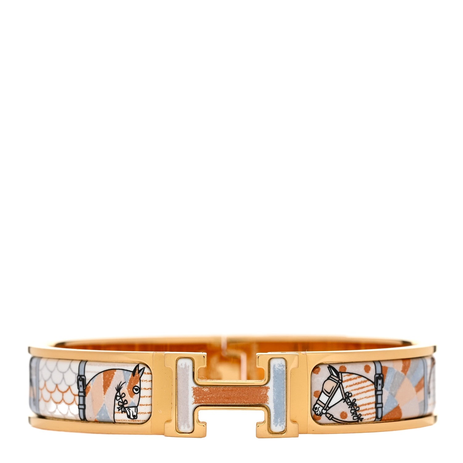 Enamel Printed Narrow Coloriages et Tenues de Jour Clic Clac H Bracelet PM Solaire