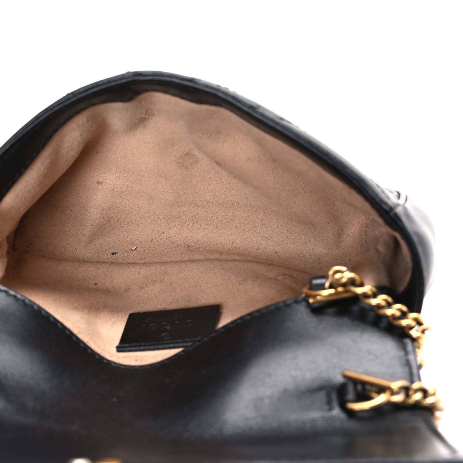Calfskin Matelasse Super Mini GG Marmont Shoulder Bag Black