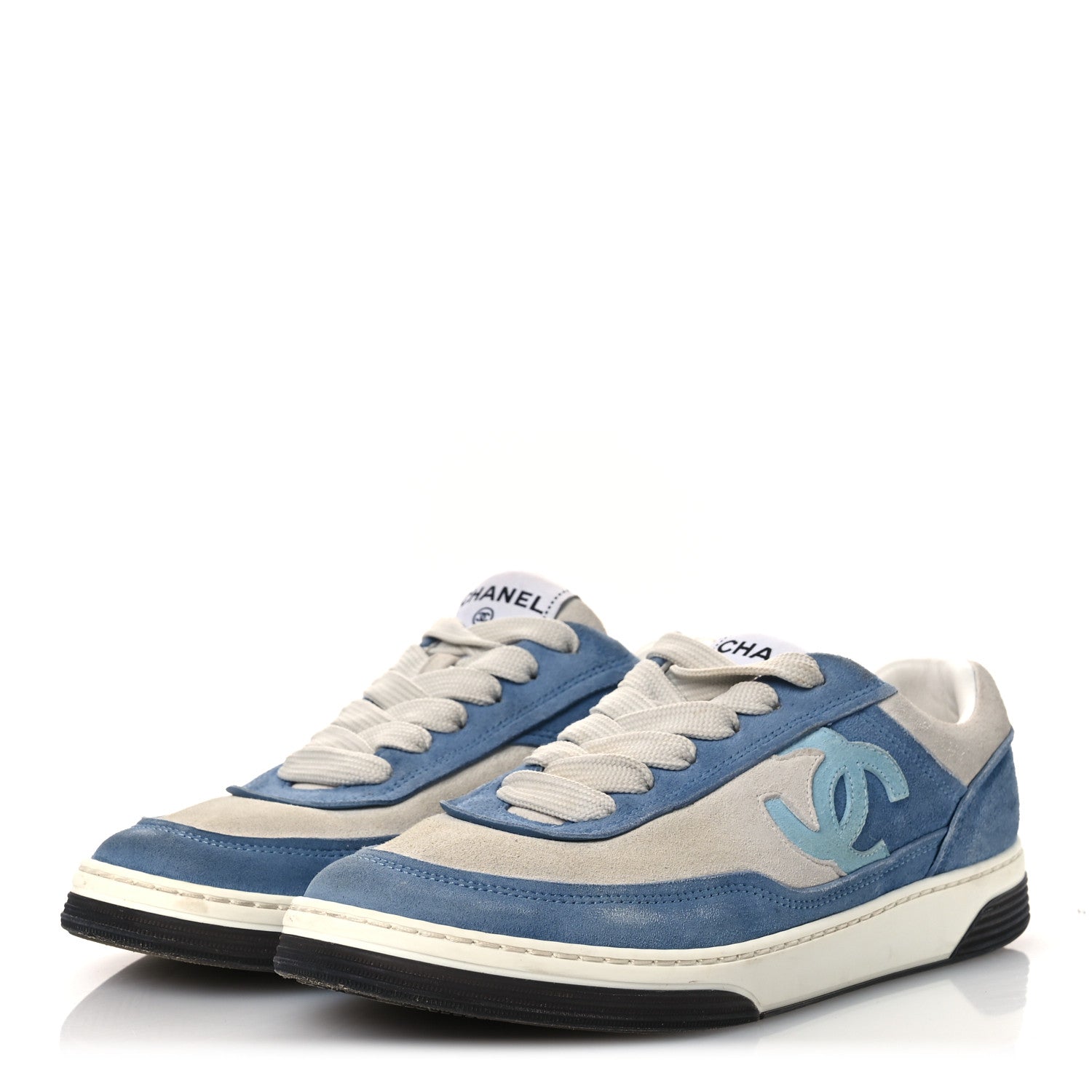 Suede Kidskin Womens CC Sneakers 37 White Blue