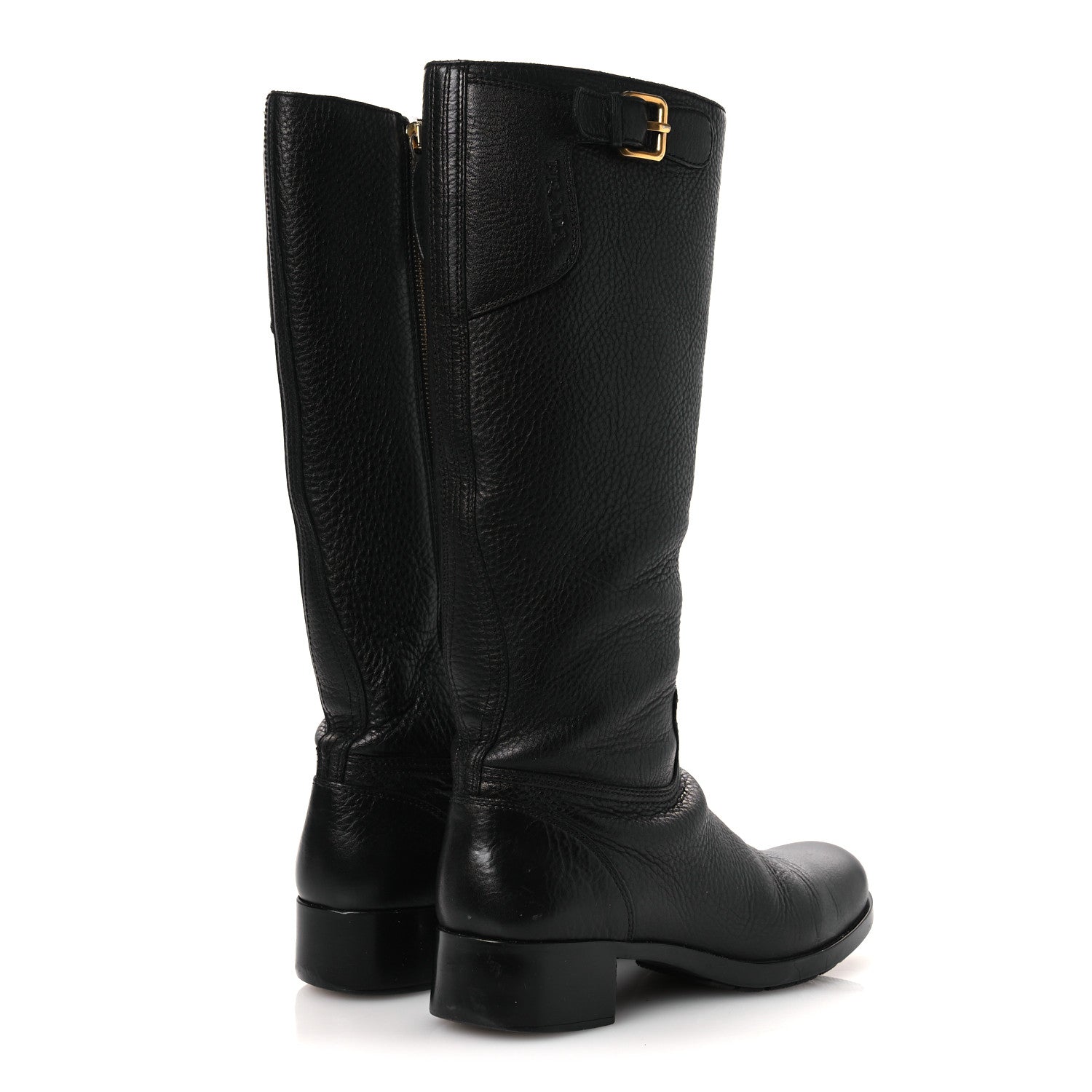 Vitello Daino Riding Boots 38 Black