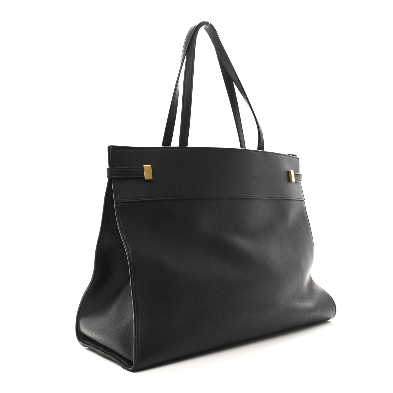 Calfskin Medium Manhattan Shopper Tote Black