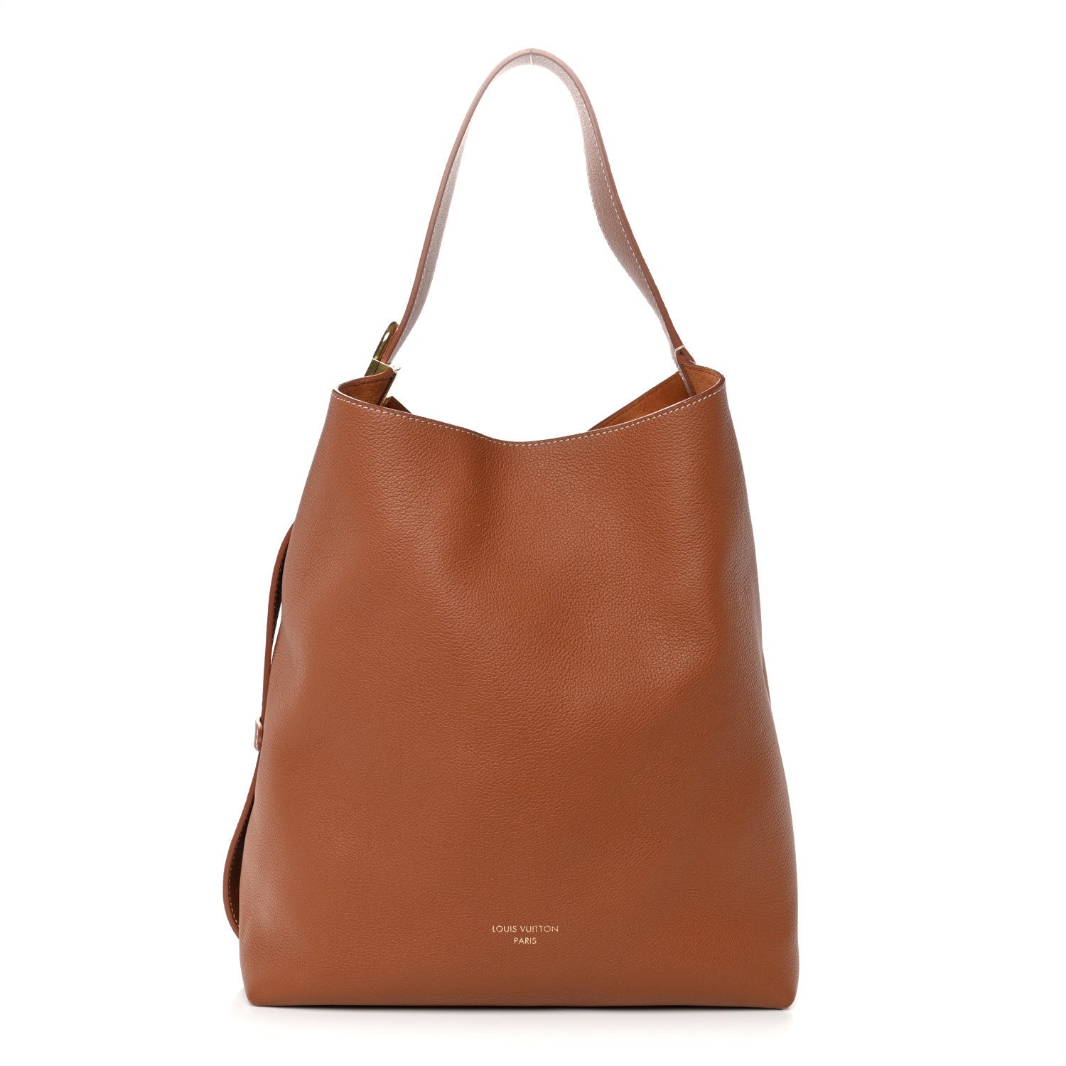 Grained Calfskin Low Key Hobo MM Cognac