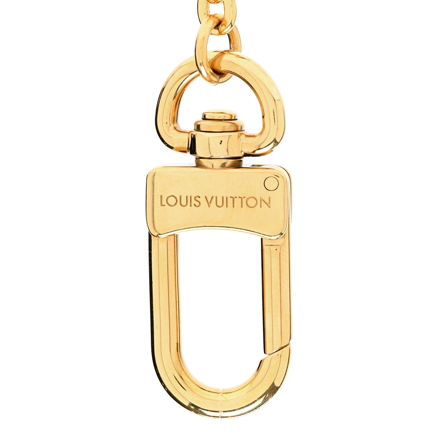 Brass Enamel Fleur De Monogram Bag Charm Chain Gold