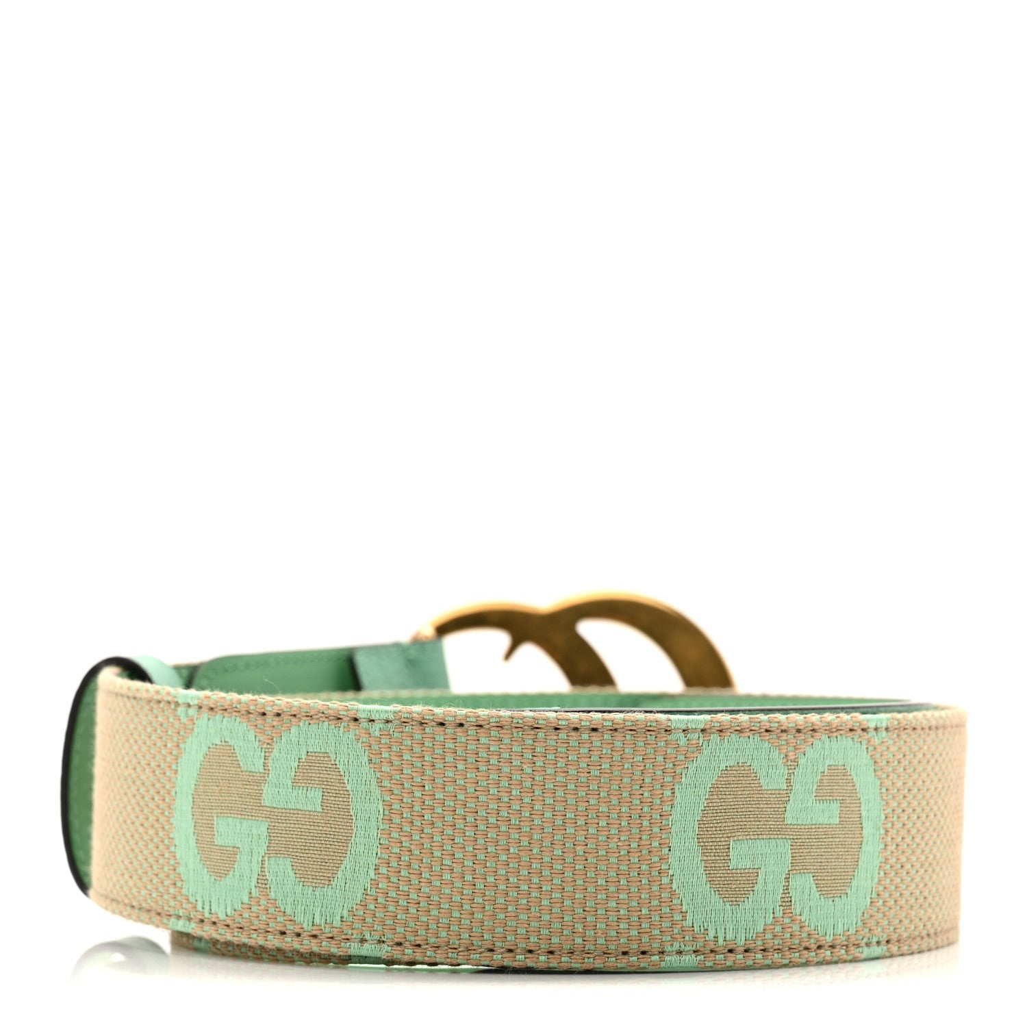 Monogram Jumbo GG Textured Dollar Calfskin Double G 75 30 Belt Mint Green