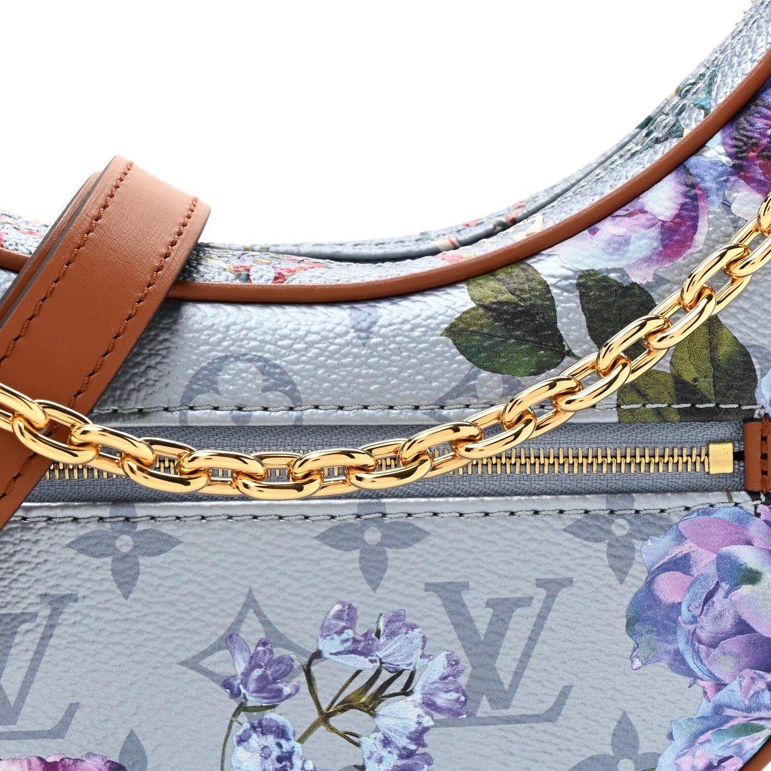 Metallic Monogram LV Garden Loop PM Blue