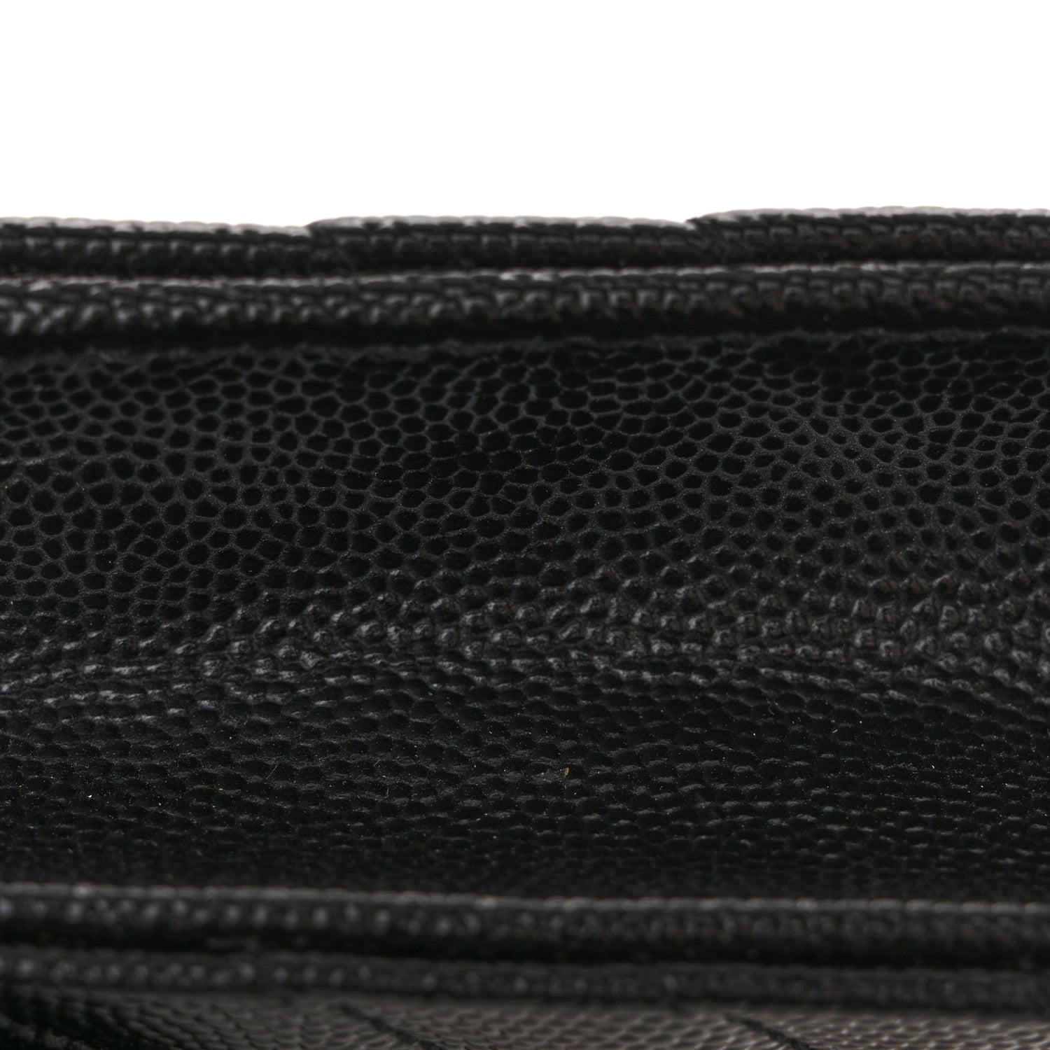 Grain De Poudre Matelasse Chevron Monogram Envelope Chain Wallet Black