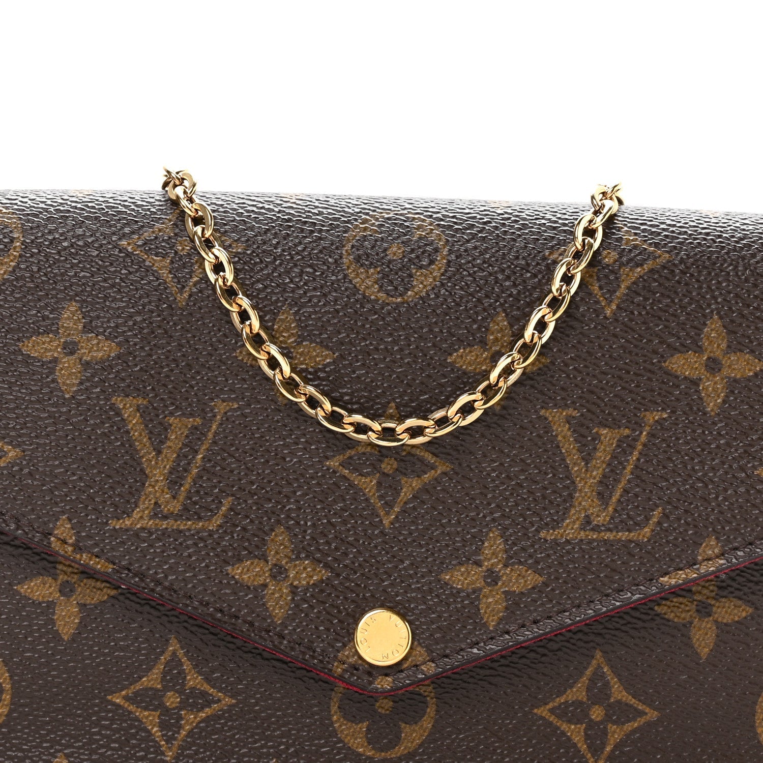Monogram Pochette Felicie Chain Wallet Fuchsia