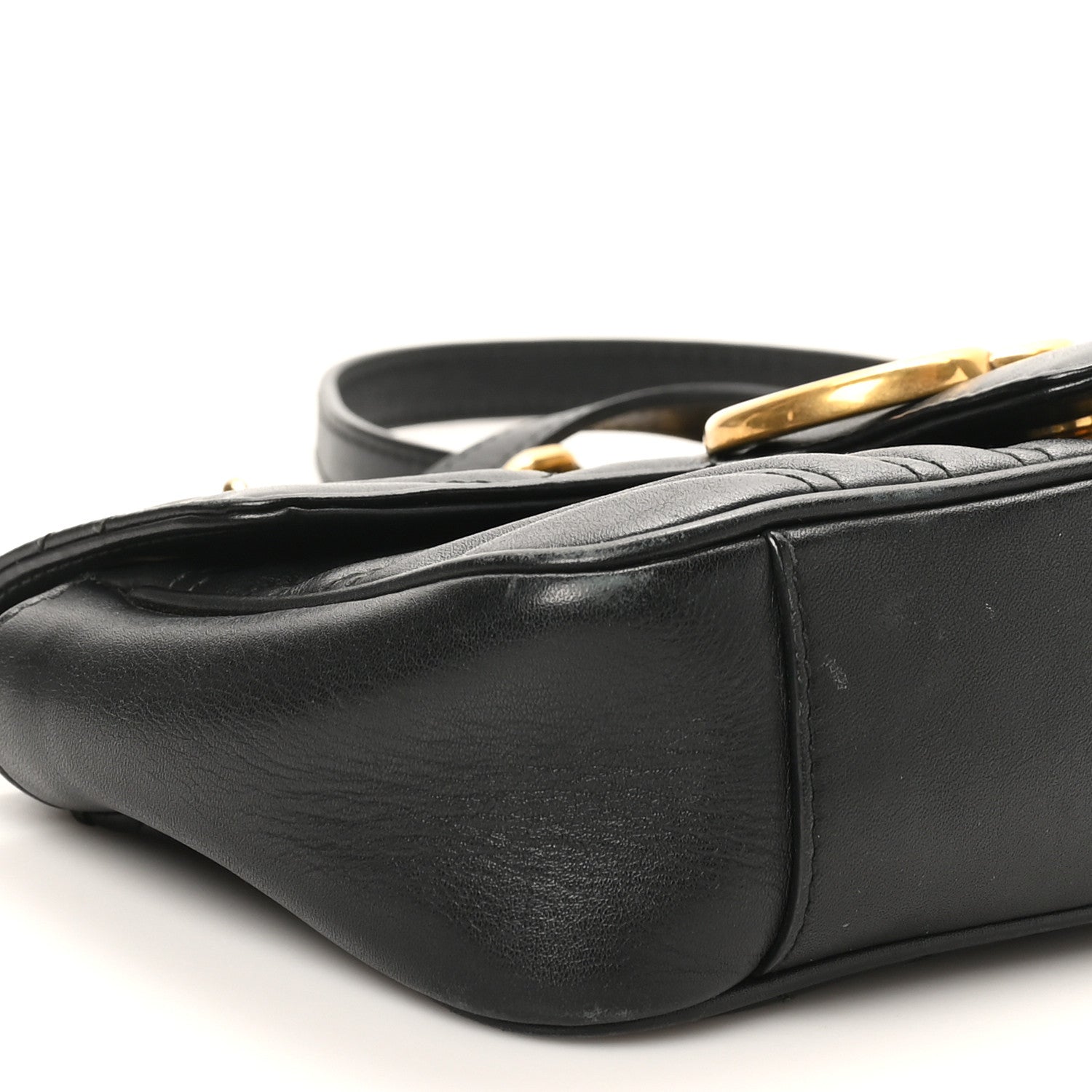 Calfskin Matelasse Mini GG Marmont Shoulder Bag Black