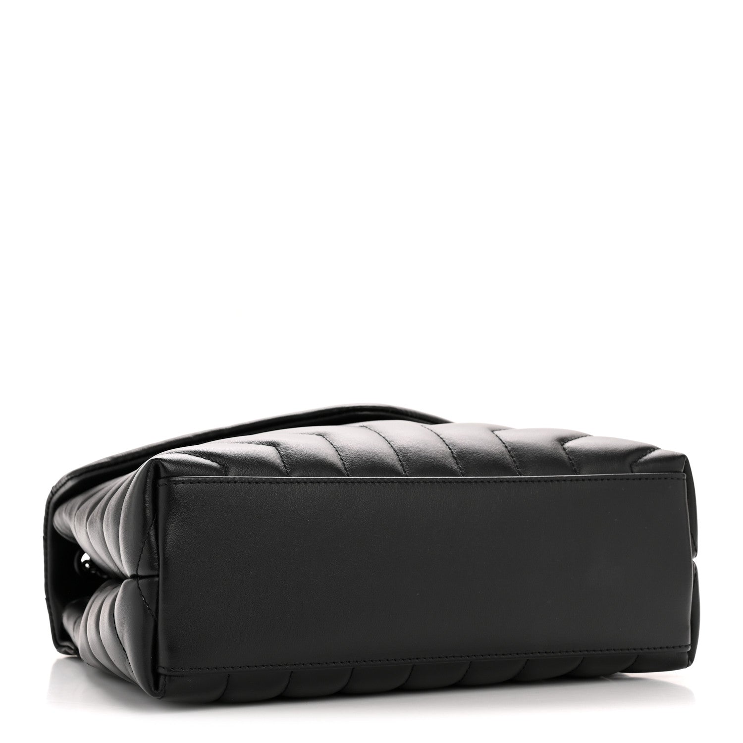 Calfskin Y Quilted Monogram Monochrome Small Loulou Chain Satchel Black