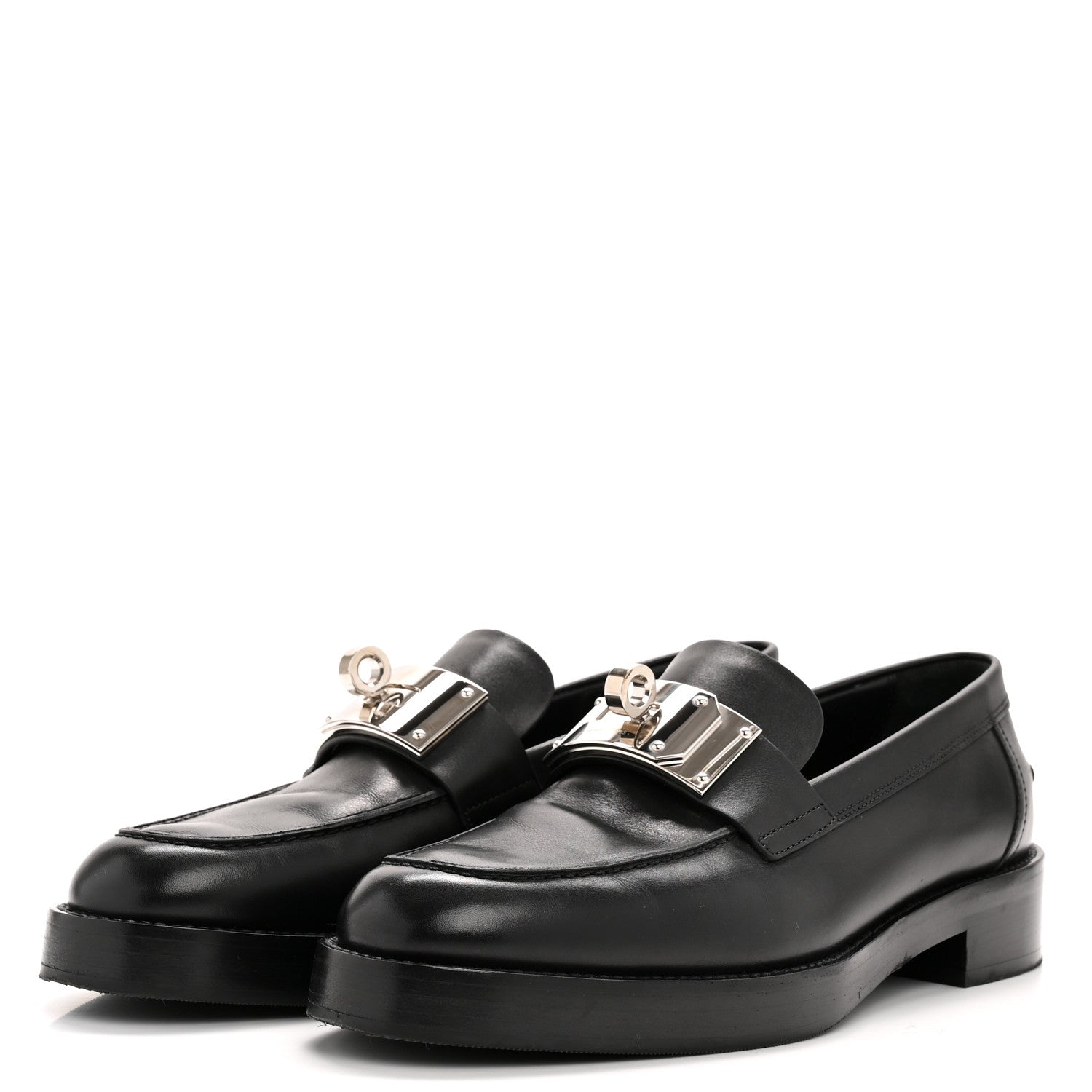Calfskin Womens Hot Loafer 39.5 Black