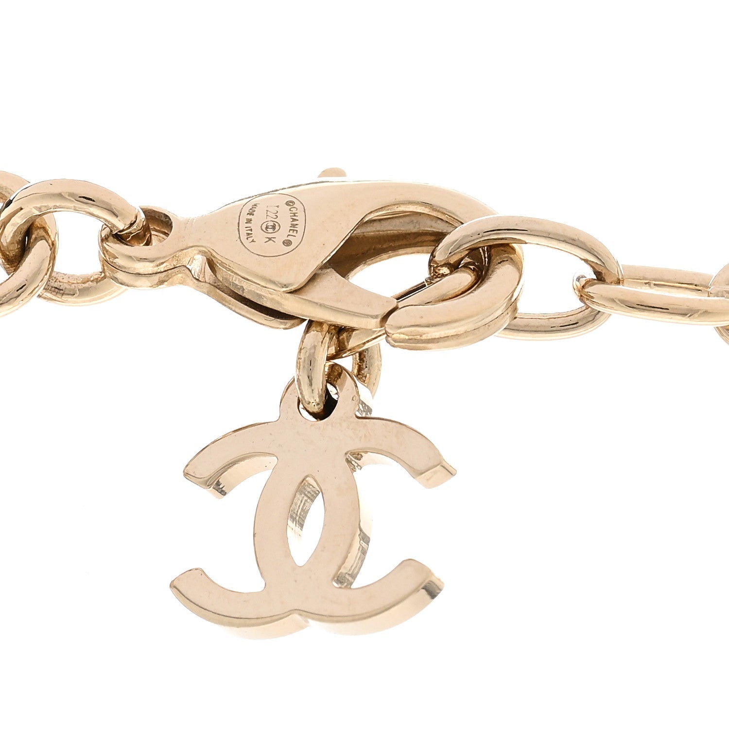 Crystal Chain CC Link Choker Gold Ruthenium