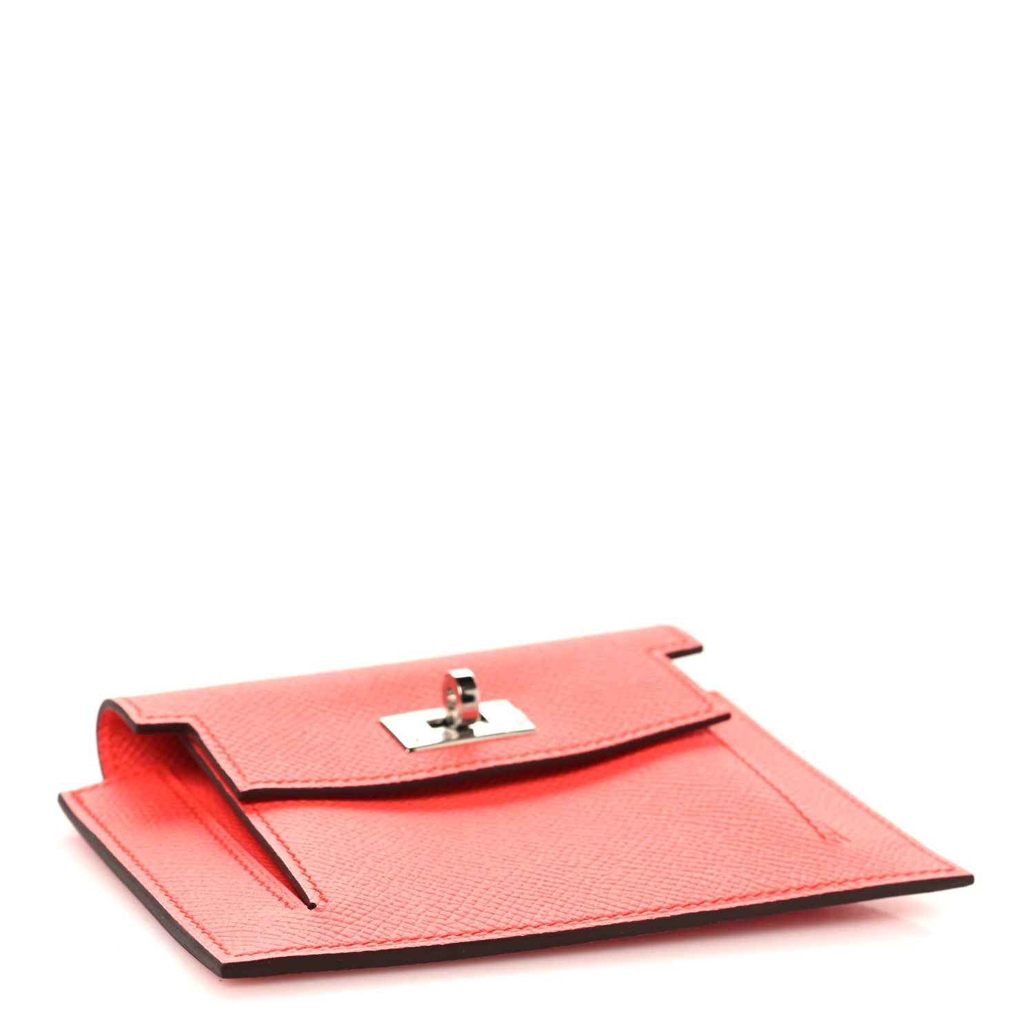 Chevre Mysore Kelly Pocket Compact Wallet Rose Texas