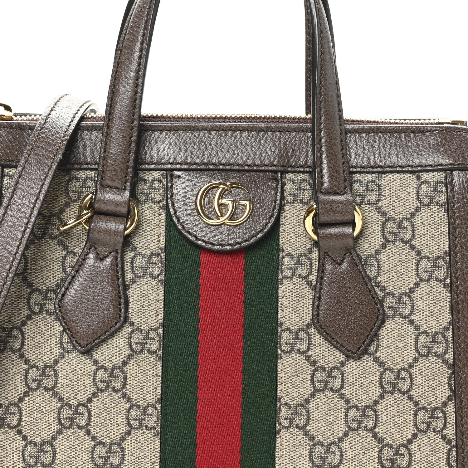 GG Supreme Monogram Small Ophidia Tote Bag Brown