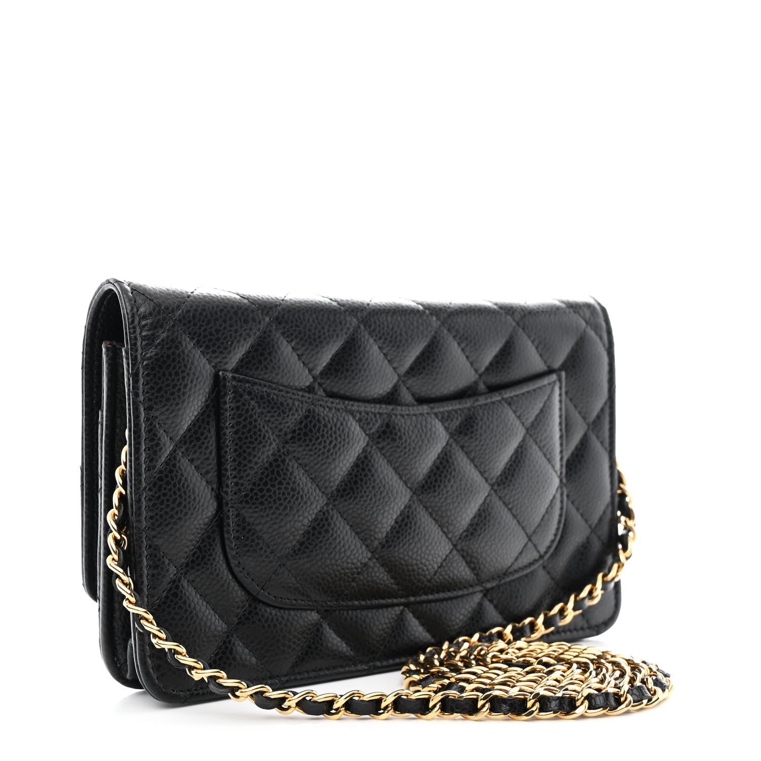 Caviar Quilted CC Turnlock Wallet On Chain WOC Black