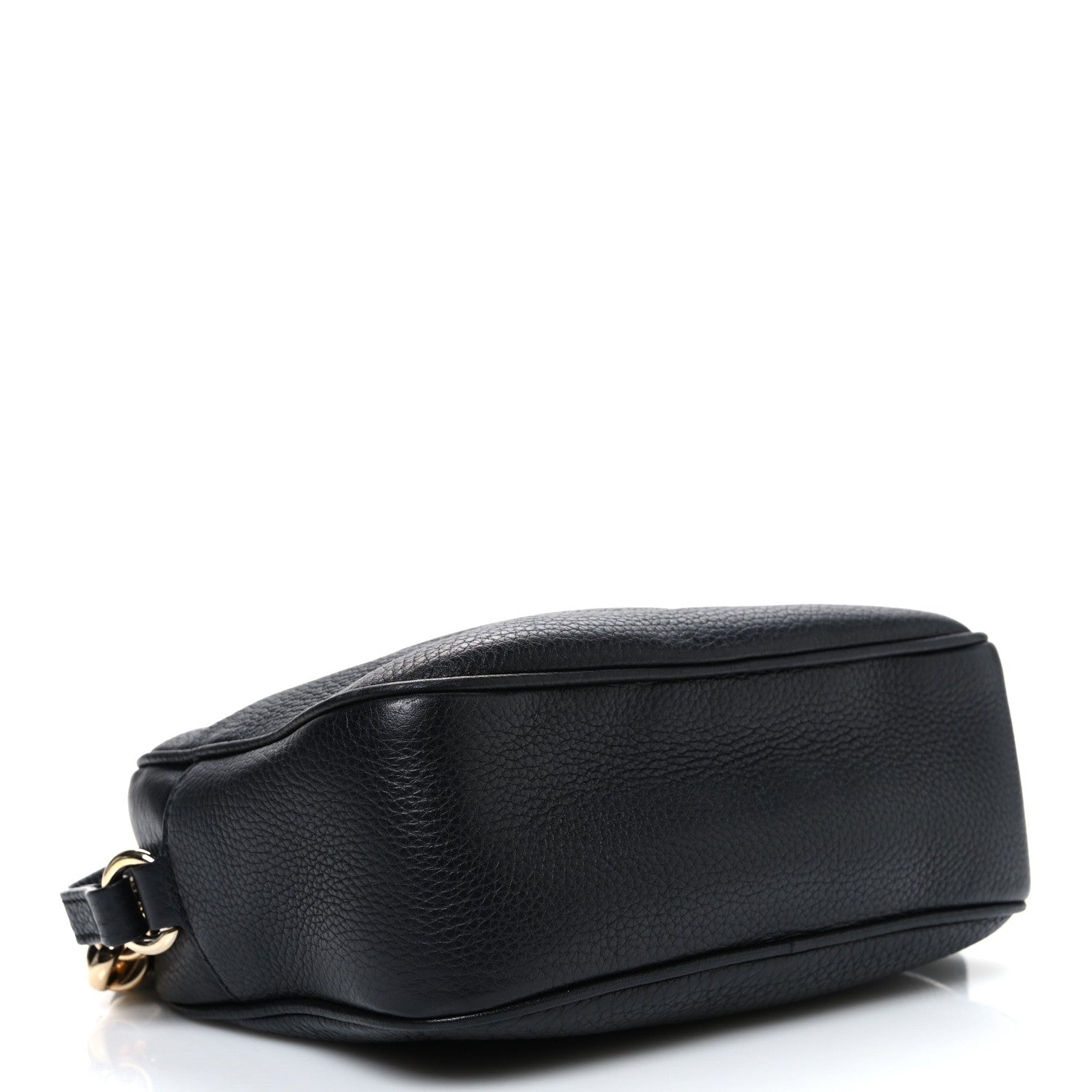 Pebbled Calfskin Small Soho Disco Bag Black
