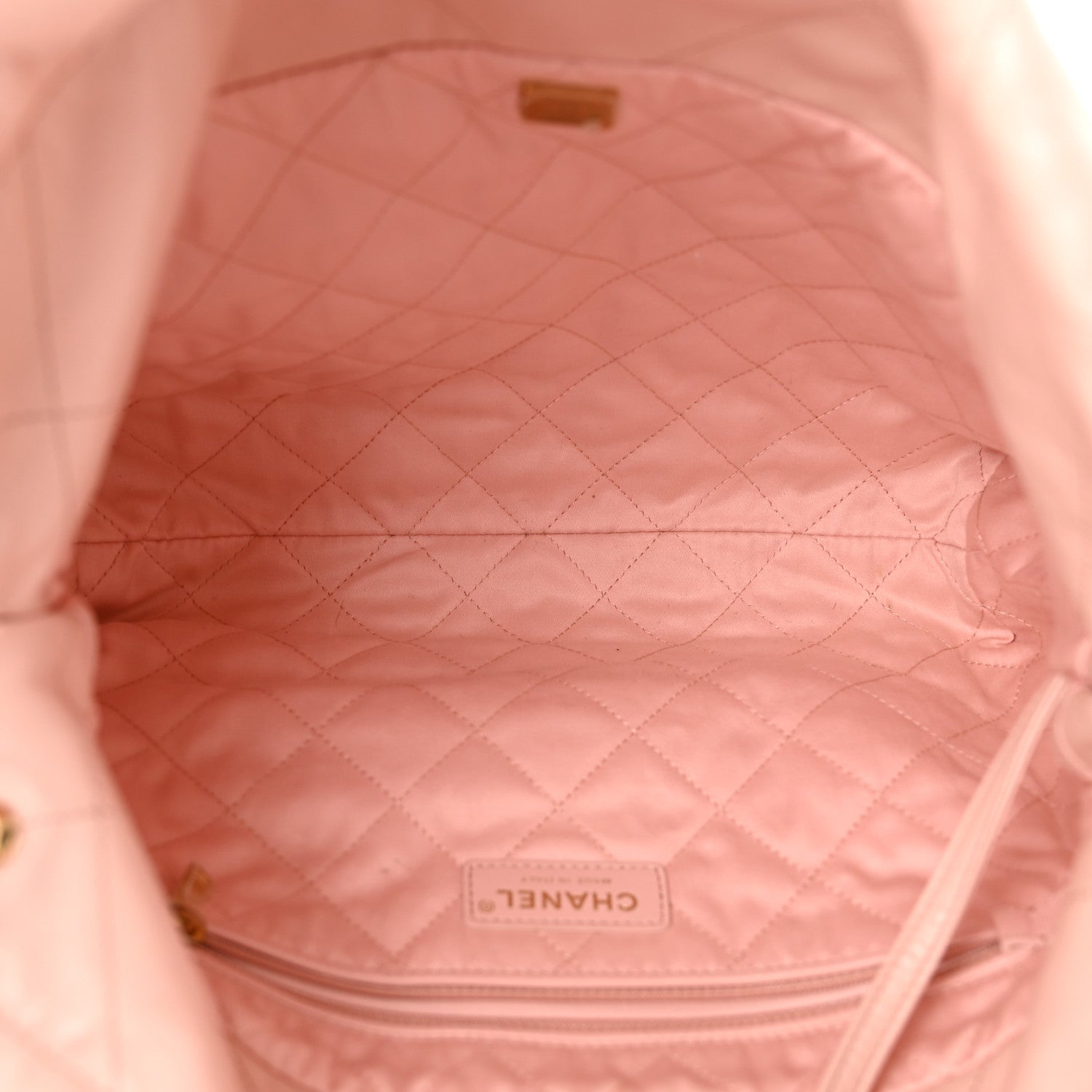 Shiny Calfskin Quilted Small Chanel 22 Light Pink