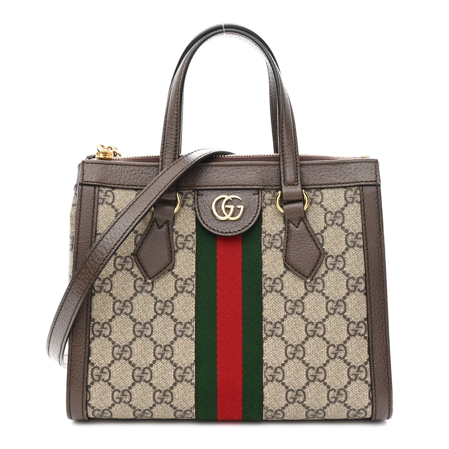 GG Supreme Monogram Small Ophidia Tote Bag Brown