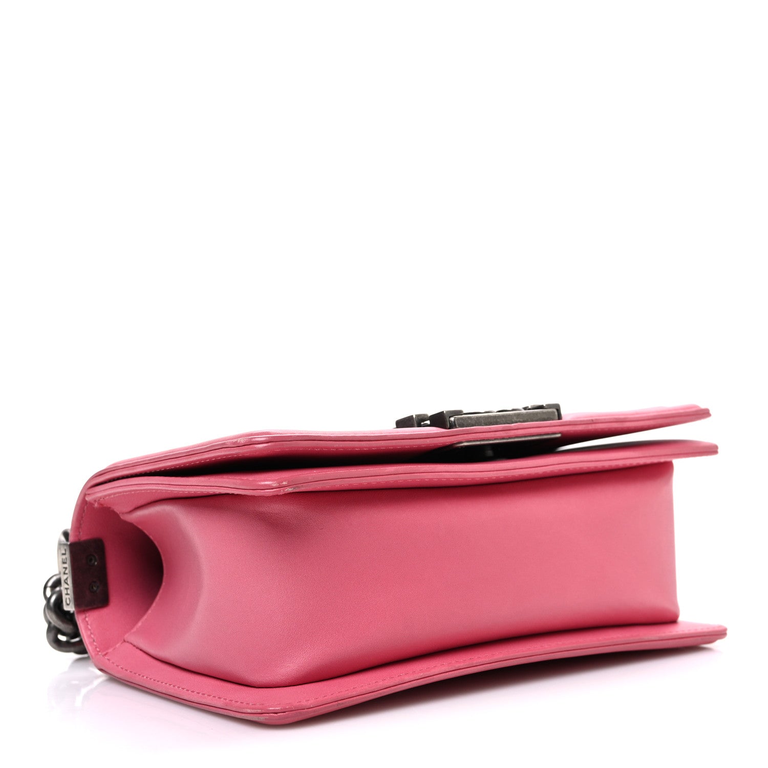 Lambskin Chevron Quilted Small Boy Flap Pink