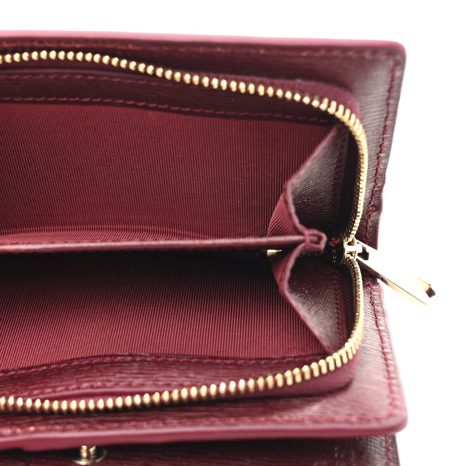 Calfskin Script Card Case Wallet Rosso Ancora Red
