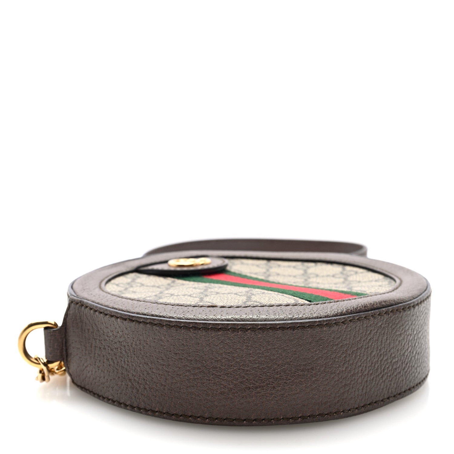 GG Supreme Monogram Web Mini Ophidia Round Shoulder Bag Brown